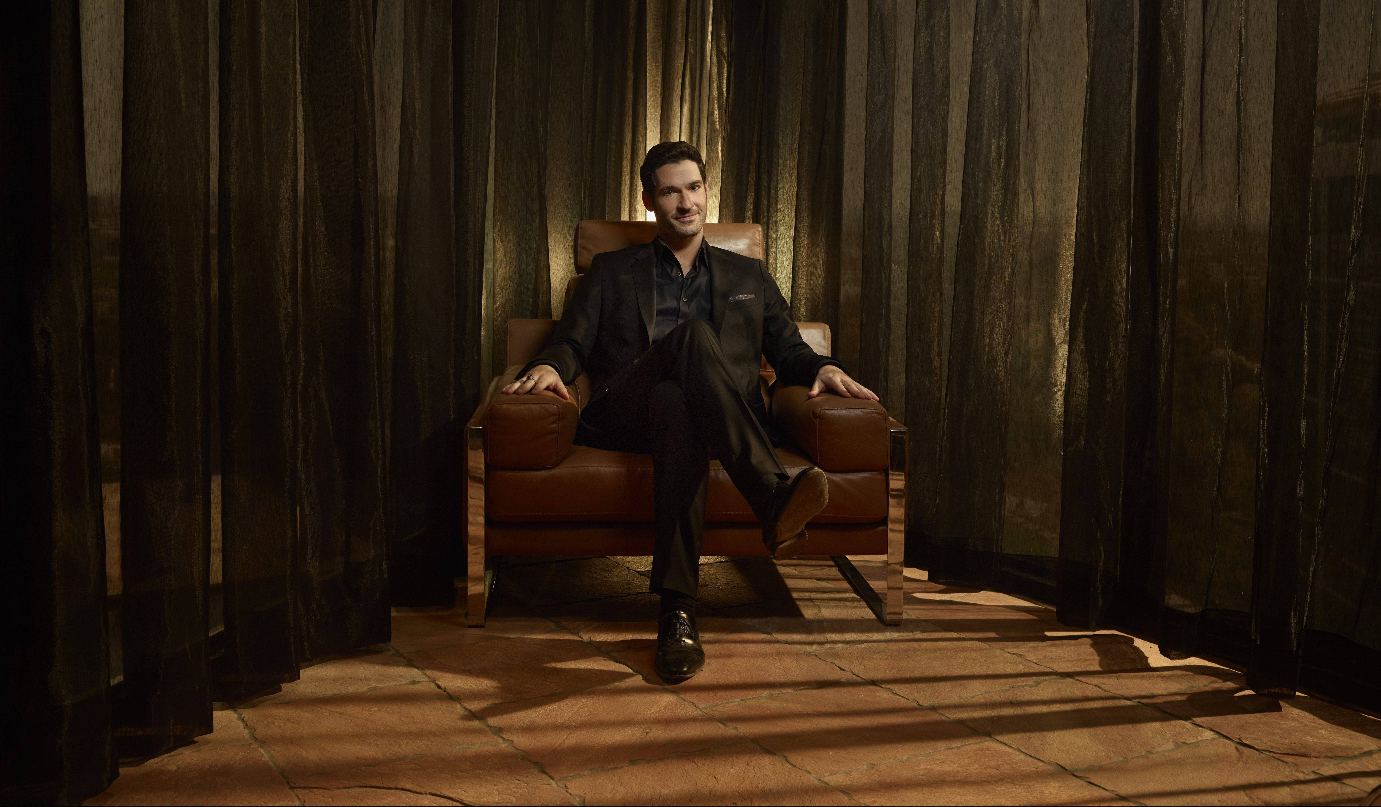 Lucifer, brown couch, leather chair, 4K Desktop Wallpaper