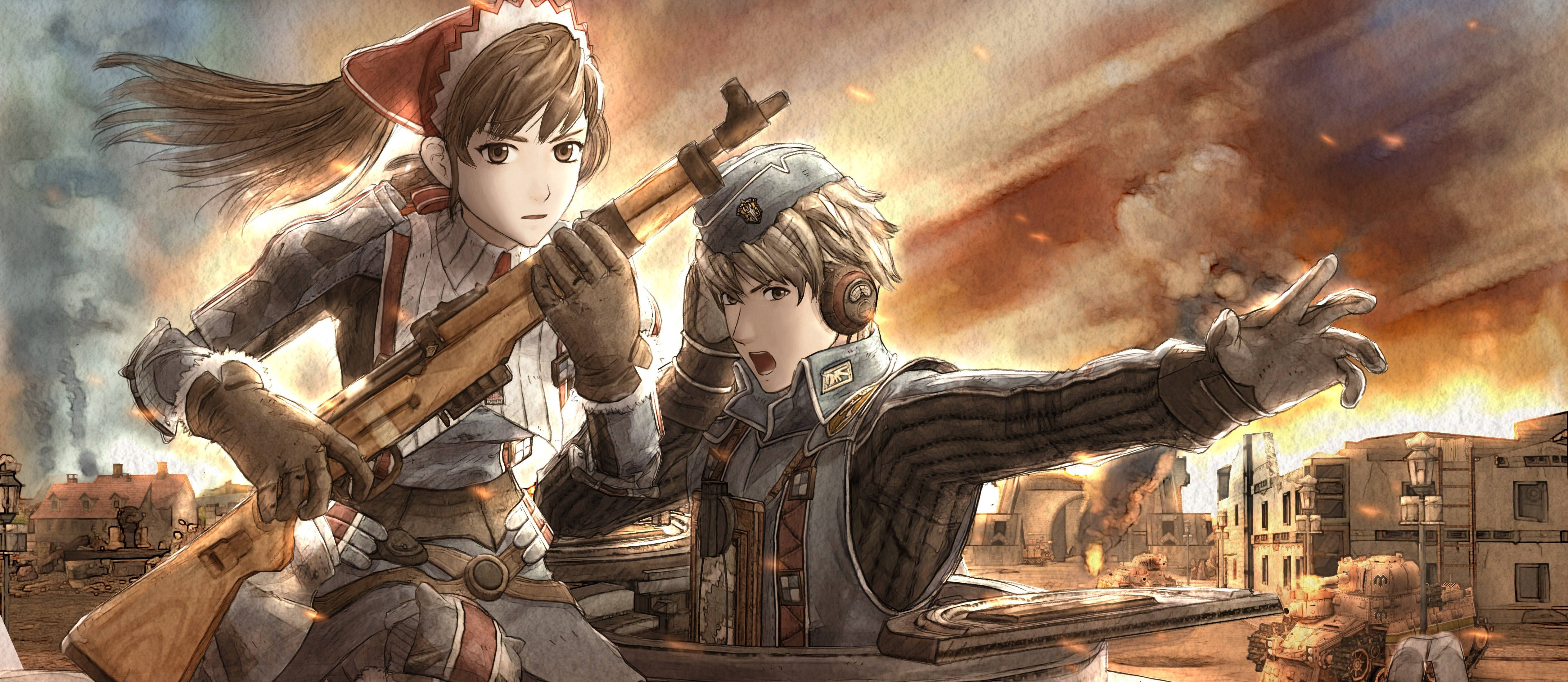 Valkyria Chronicles, anime soldiers, war gear, 4K Desktop Wallpaper