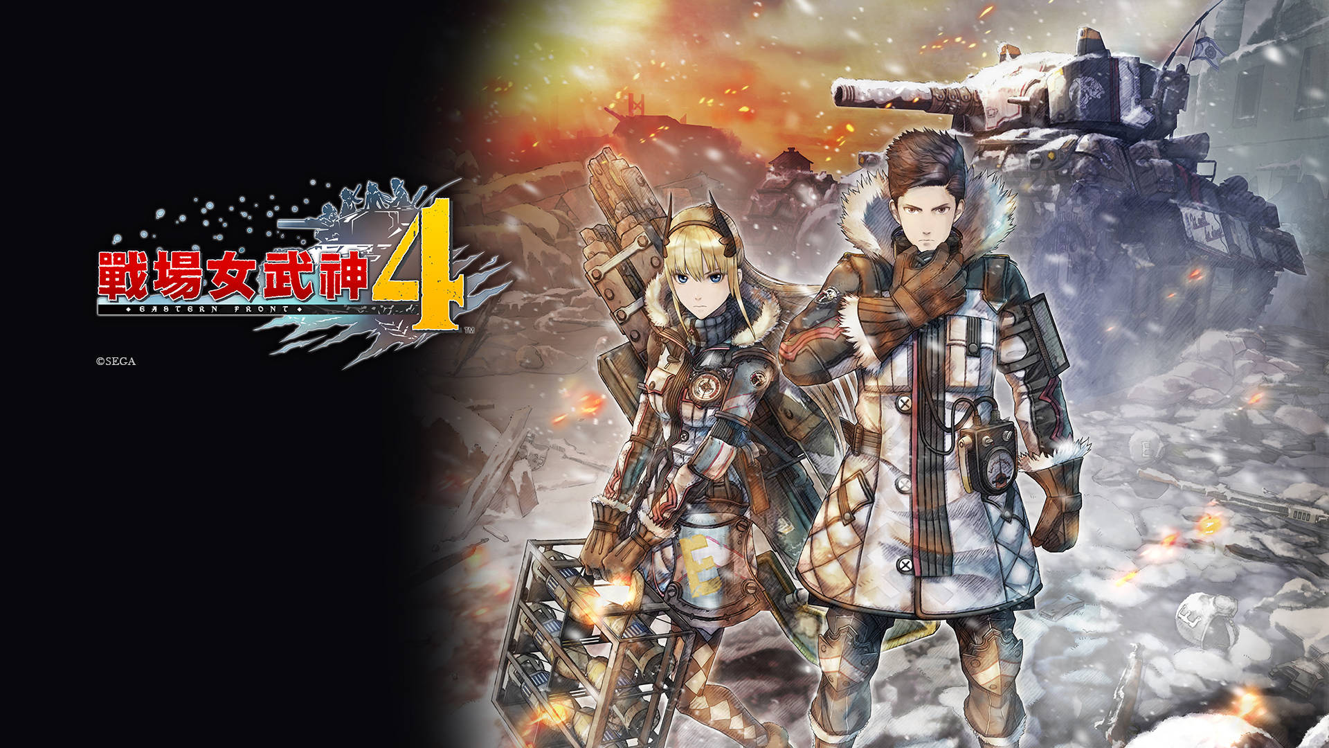 Valkyria Chronicles 4, armored soldiers, snowy battlefield, Full HD Desktop Wallpaper