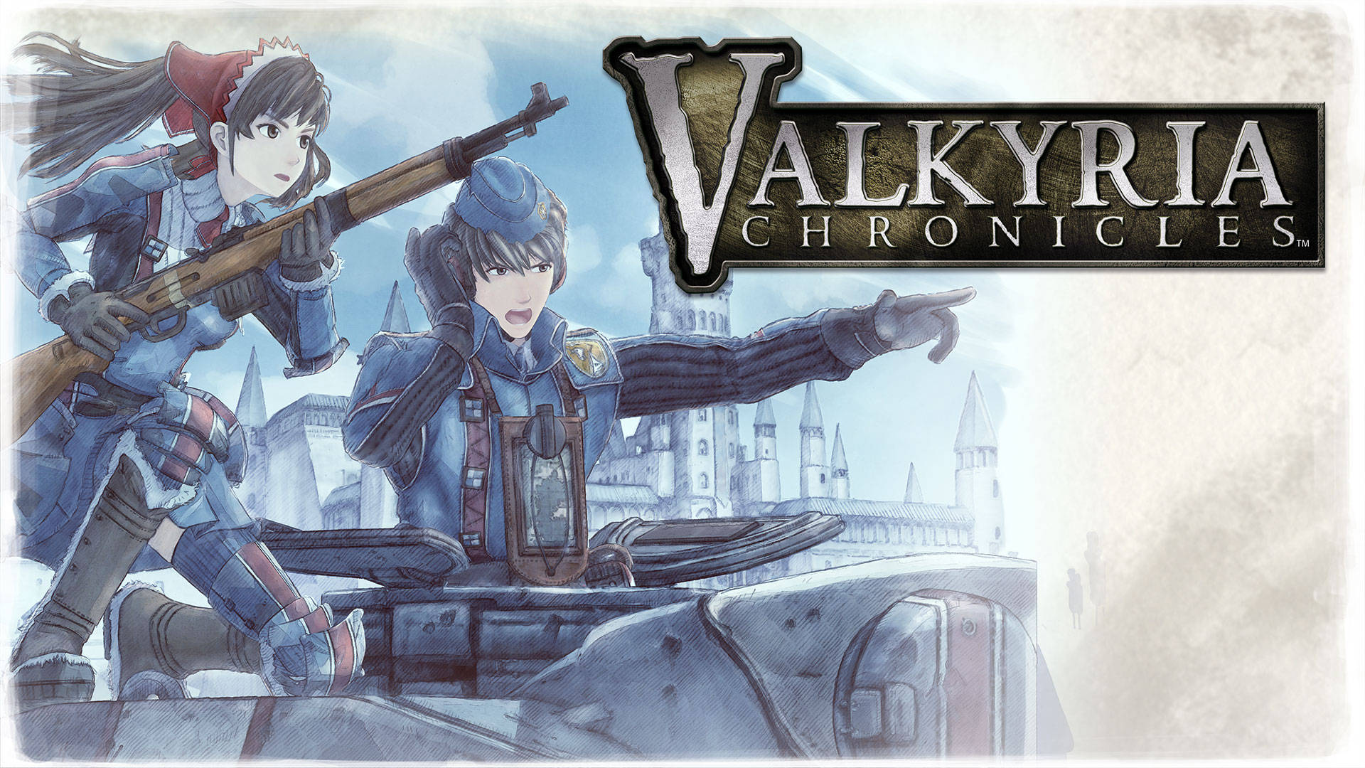 Valkyria Chronicles, anime soldiers, blue uniforms, Full HD Desktop Wallpaper