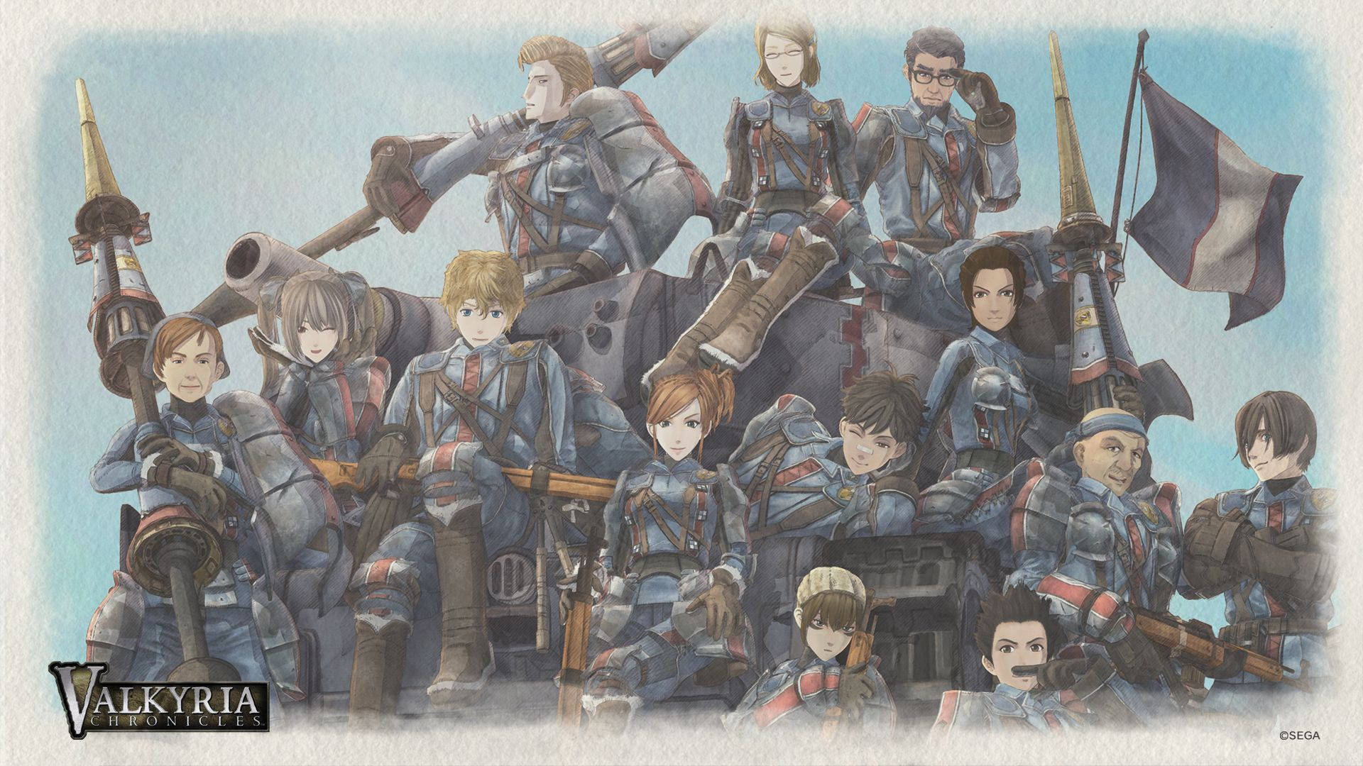 Valkyria Chronicles, squad formation, anime-style soldiers, Full HD Desktop Wallpaper