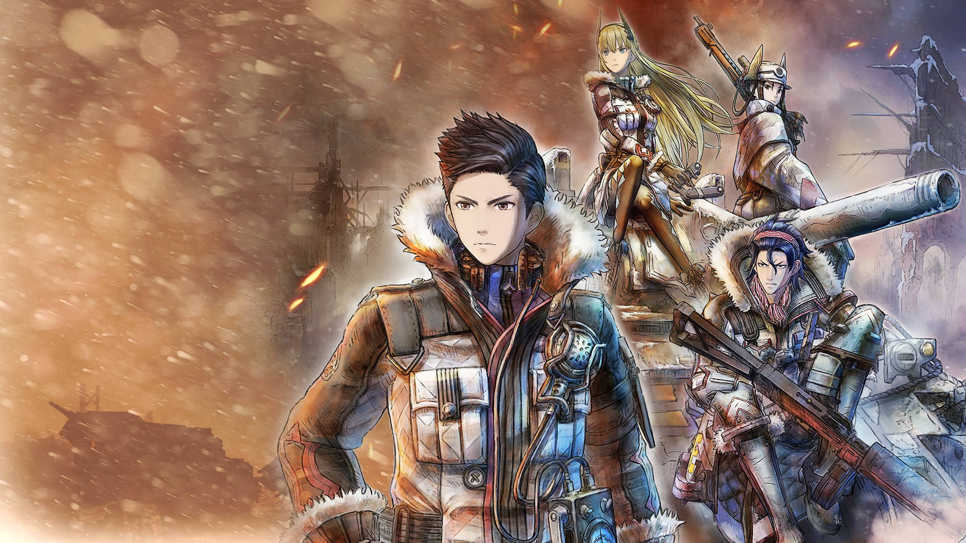 Valkyria Chronicles 4, characters, armored warriors, Full HD Desktop Wallpaper