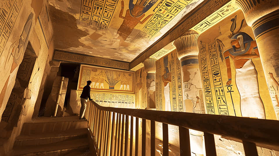 Valley of the Kings, tomb interior, stone stairs, SD Desktop Wallpaper