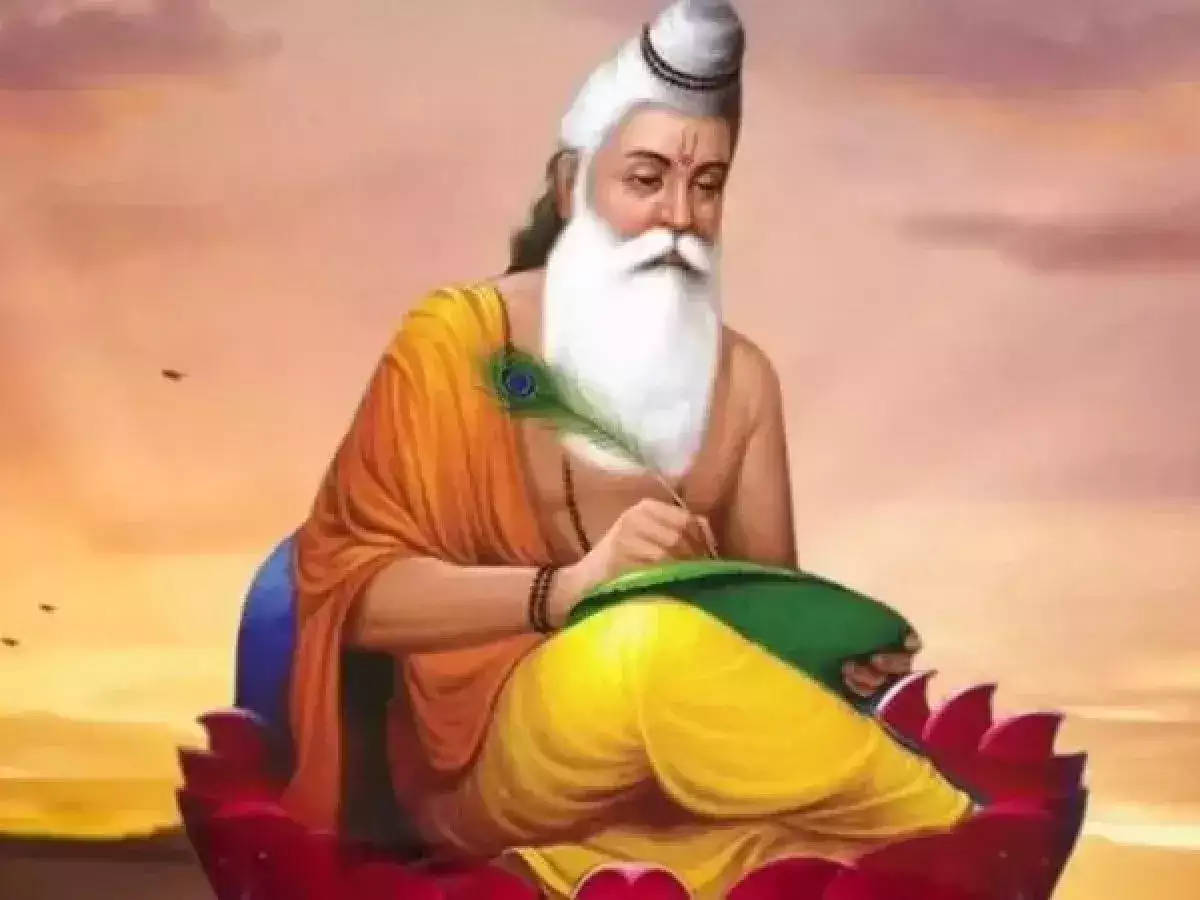 Valmiki, lake sunset, white beard, SD Desktop Wallpaper
