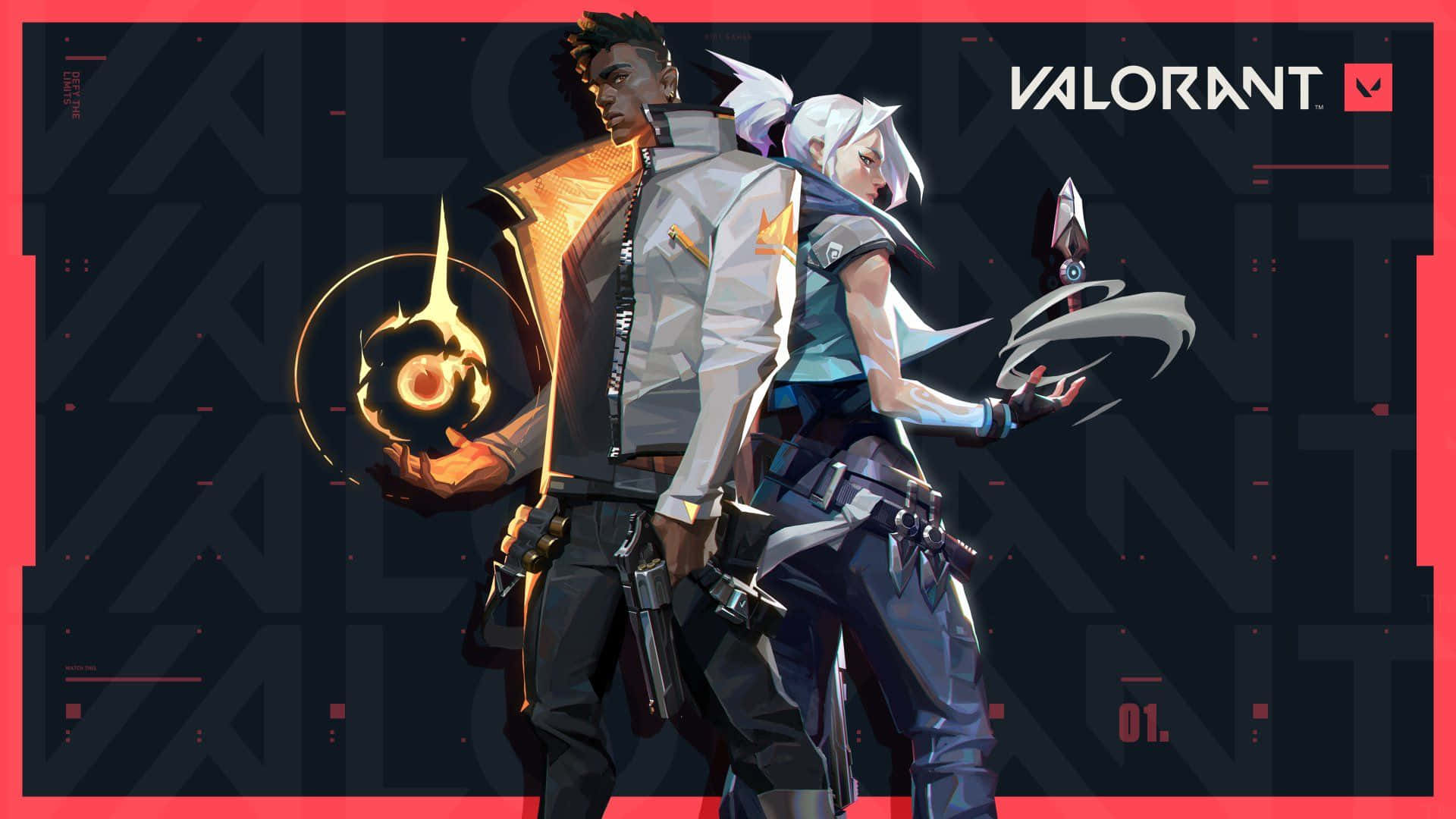 Valorant, agents, glowing weapons, Full HD Desktop Wallpaper