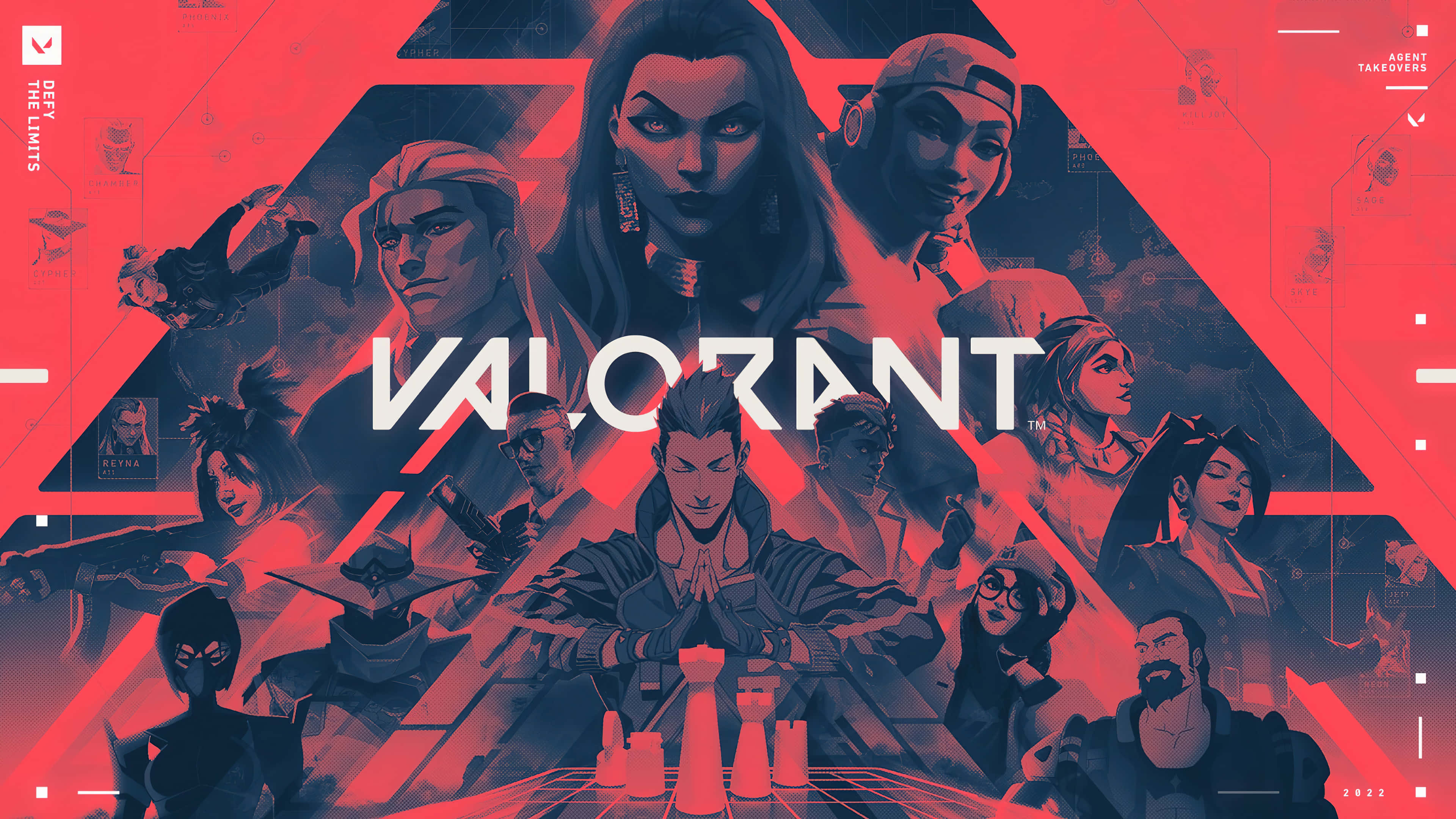 Valorant Agents, red, black, 4K Desktop Wallpaper