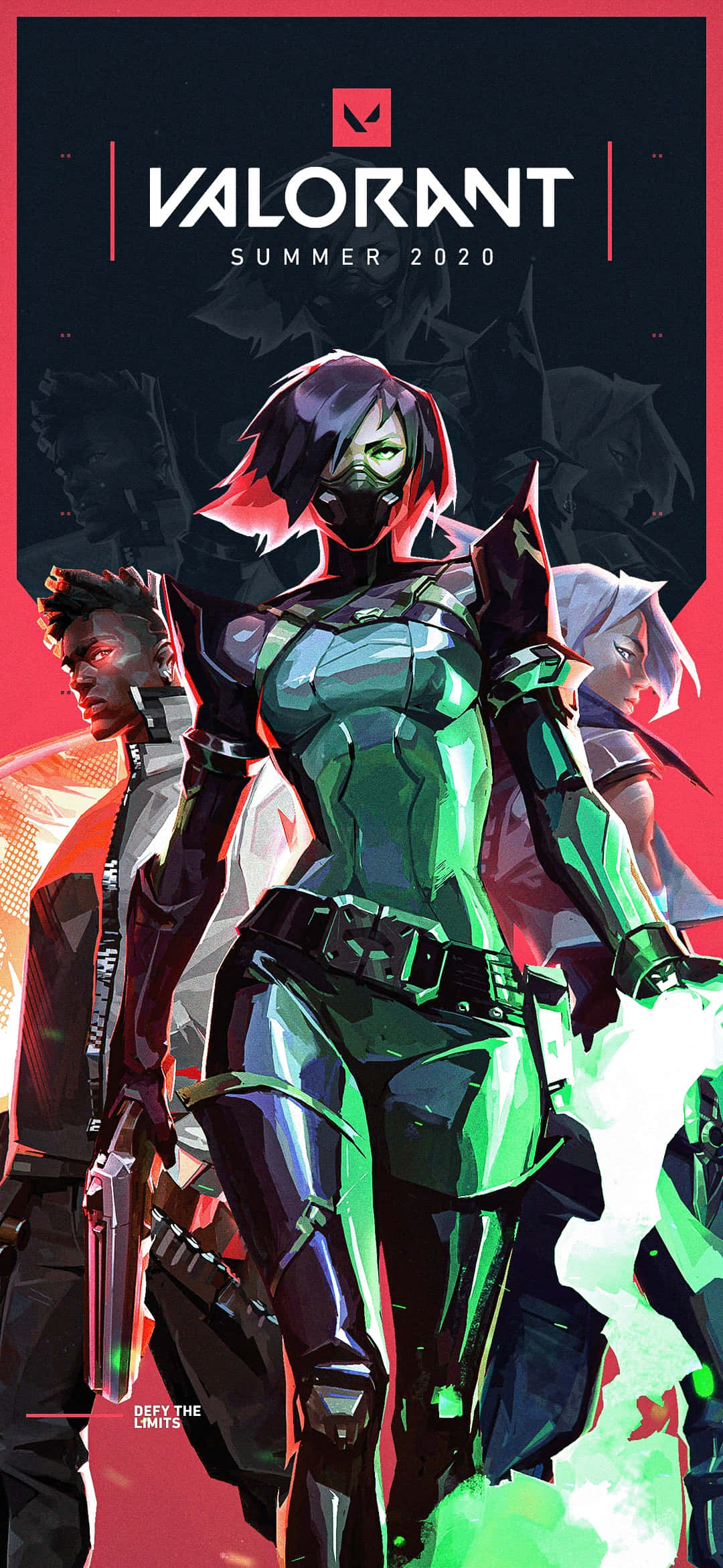Valorant Agents, futuristic gear, dark red and black background, Full HD Phone Wallpaper