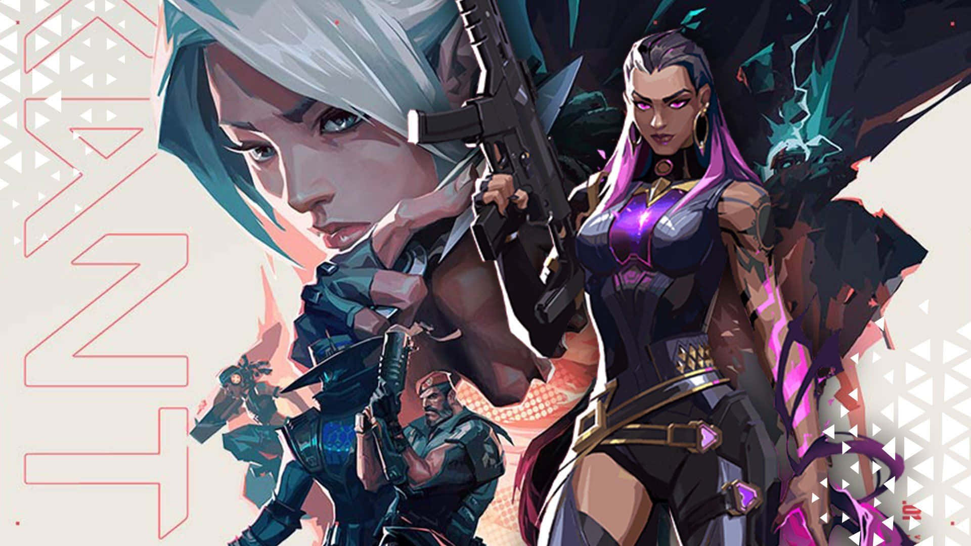 Valorant Agents, female warriors, guns, Full HD Desktop Wallpaper