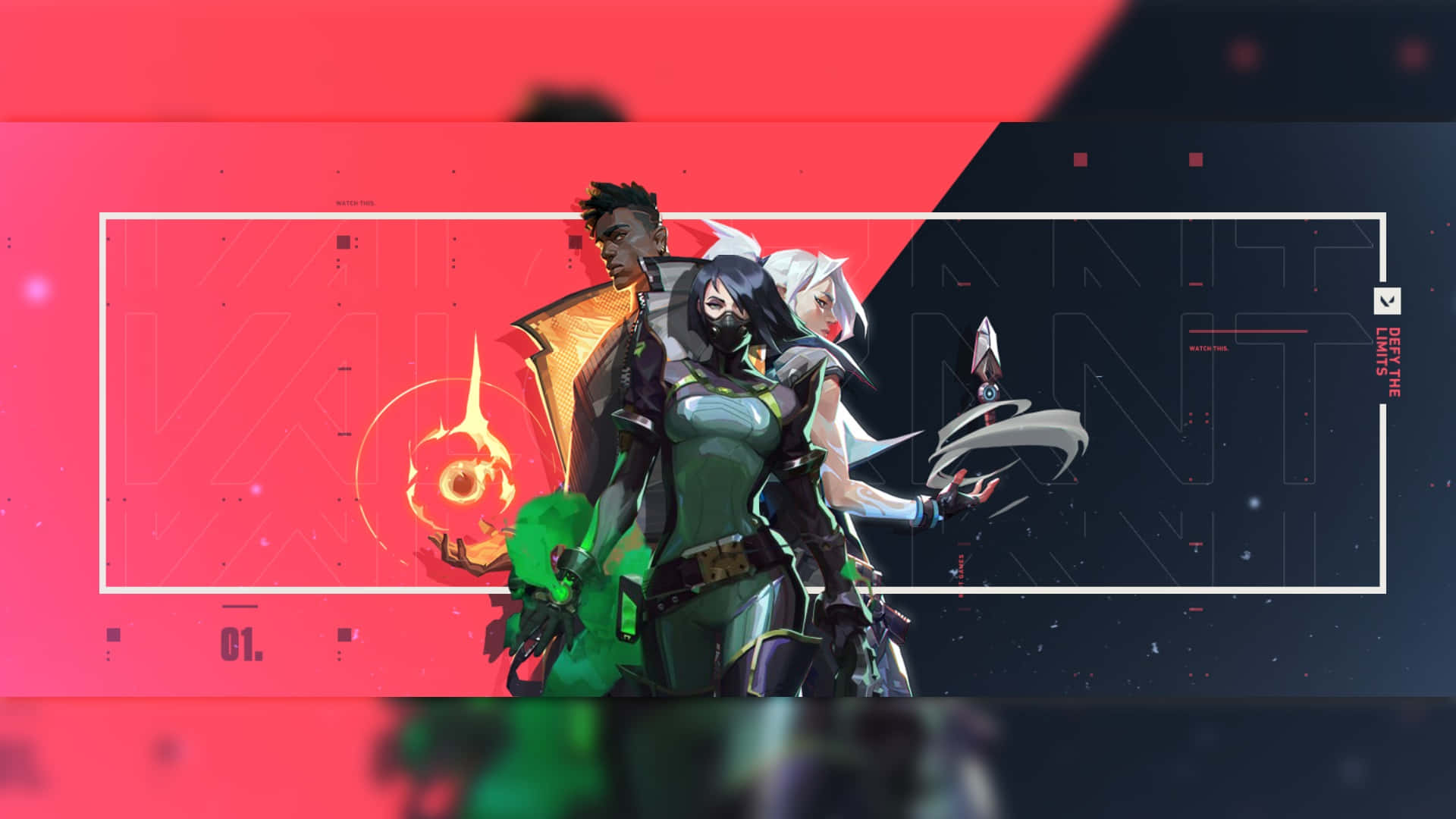 Valorant Agents, anime characters, red and dark background, Full HD Desktop Wallpaper