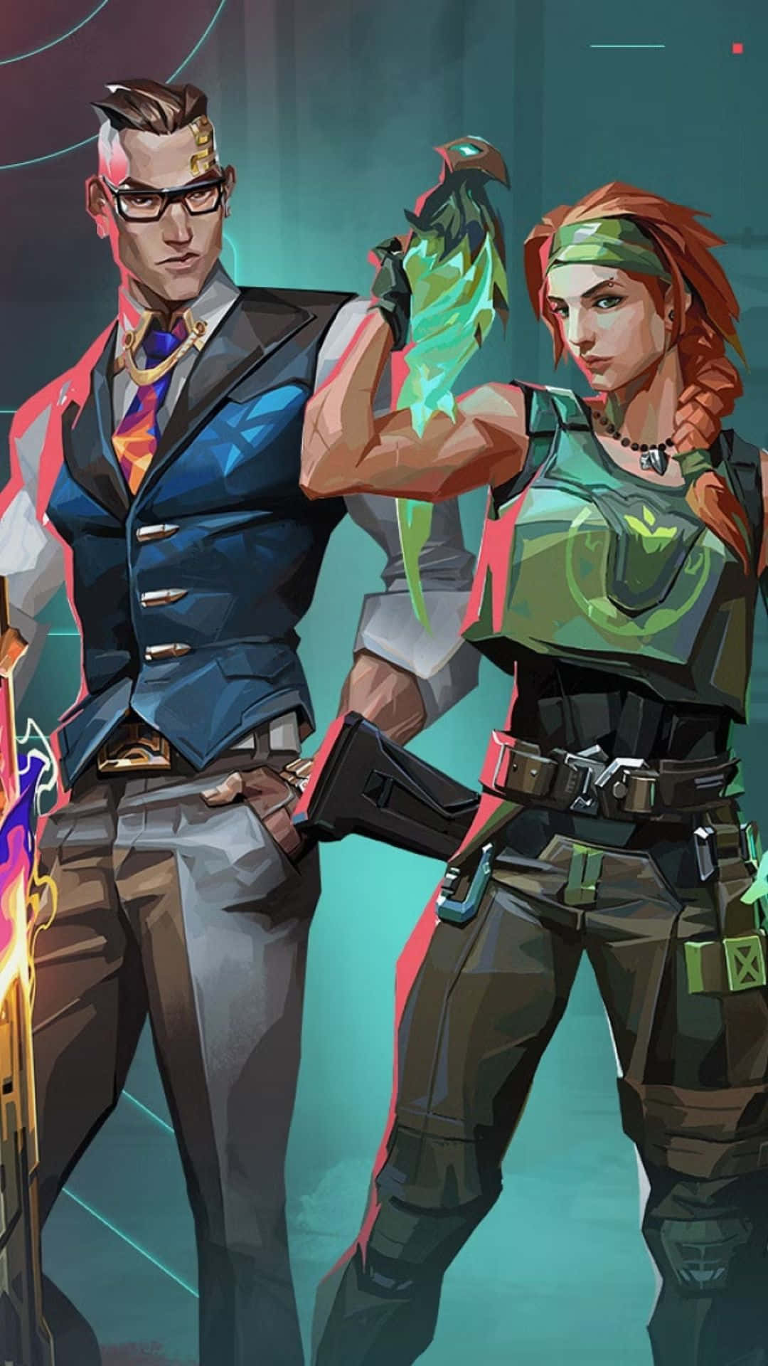 Valorant Agents, glowing weapon, tactical gear, Full HD Phone Wallpaper