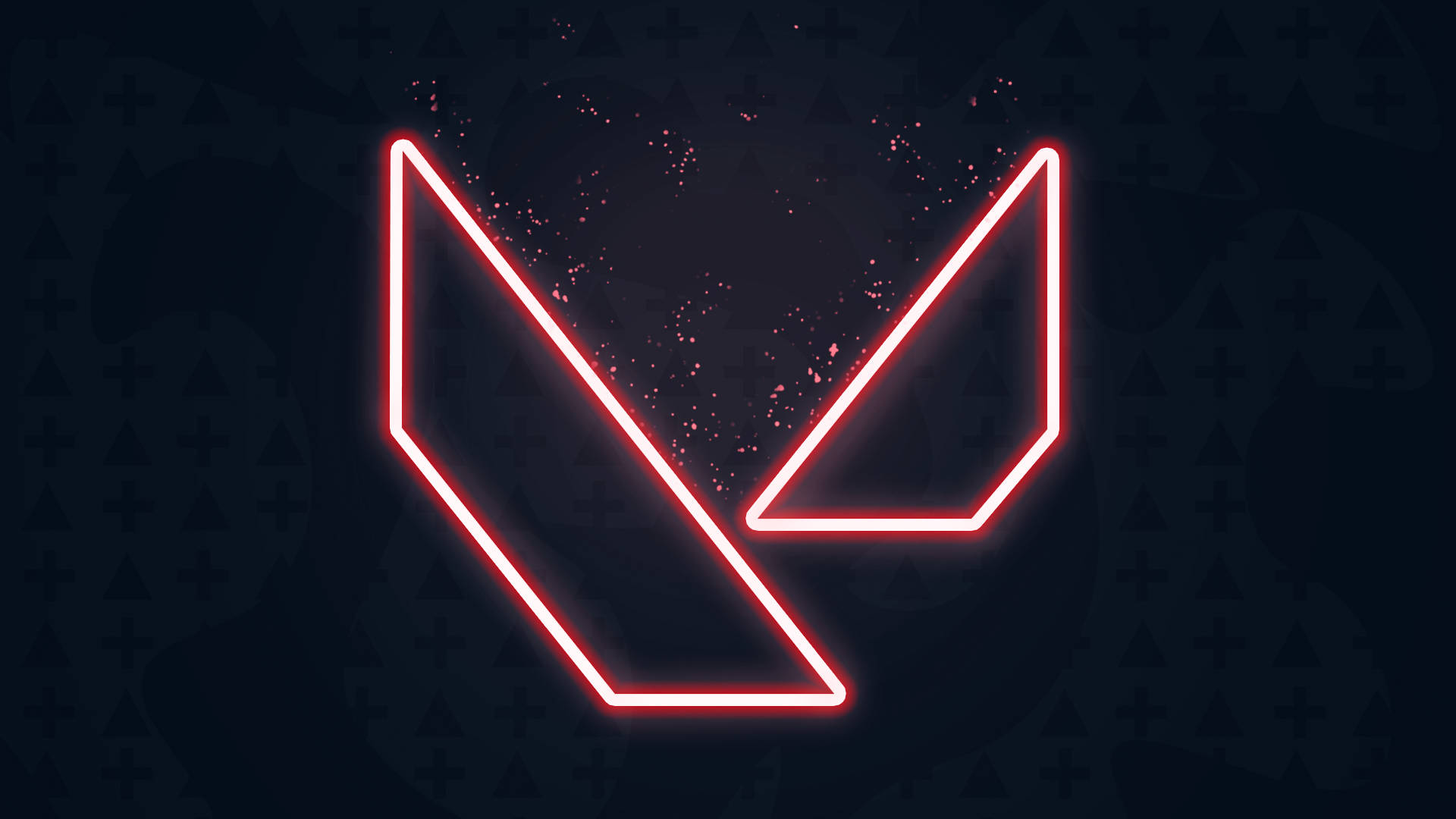 Valorant, neon outlines, red, Full HD Desktop Wallpaper