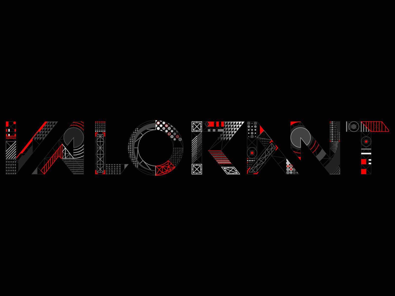 VALORANT, black background, bold geometric patterns, HD Desktop Wallpaper