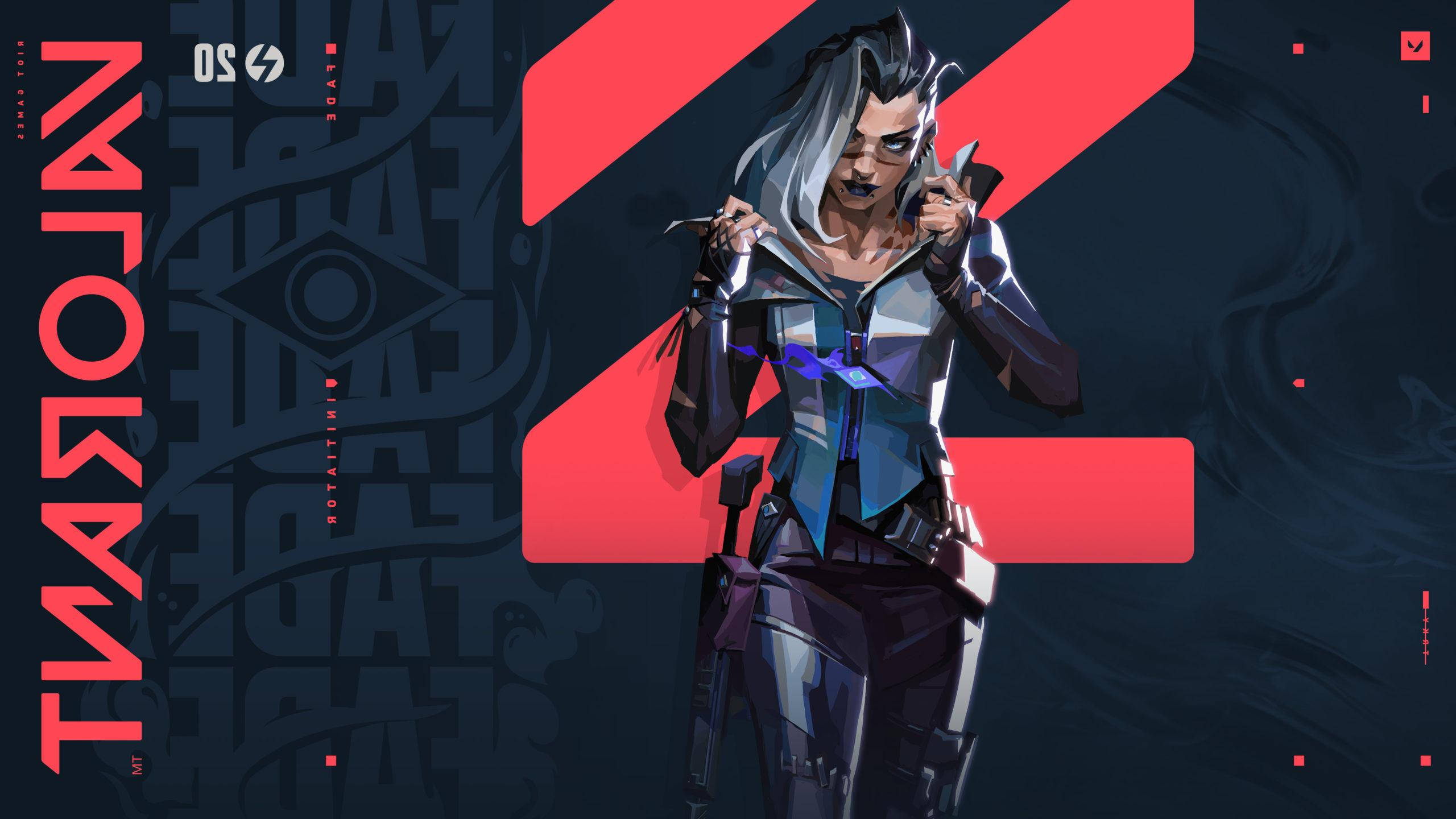 Valorant Fade, silver hair, cyberpunk gear, 2K Desktop Wallpaper