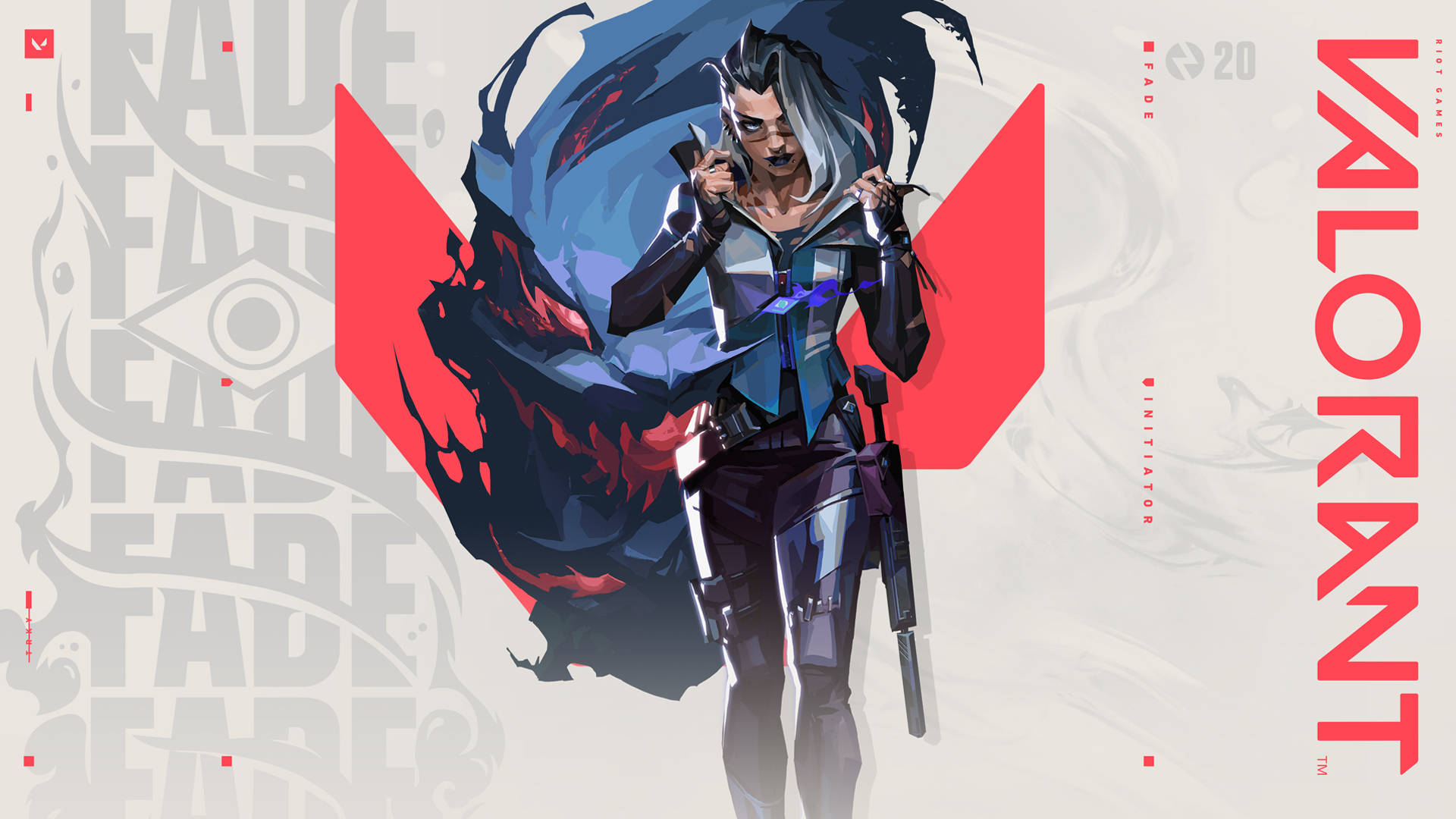 Valorant Fade, silver hair, dark cape, Full HD Desktop Wallpaper