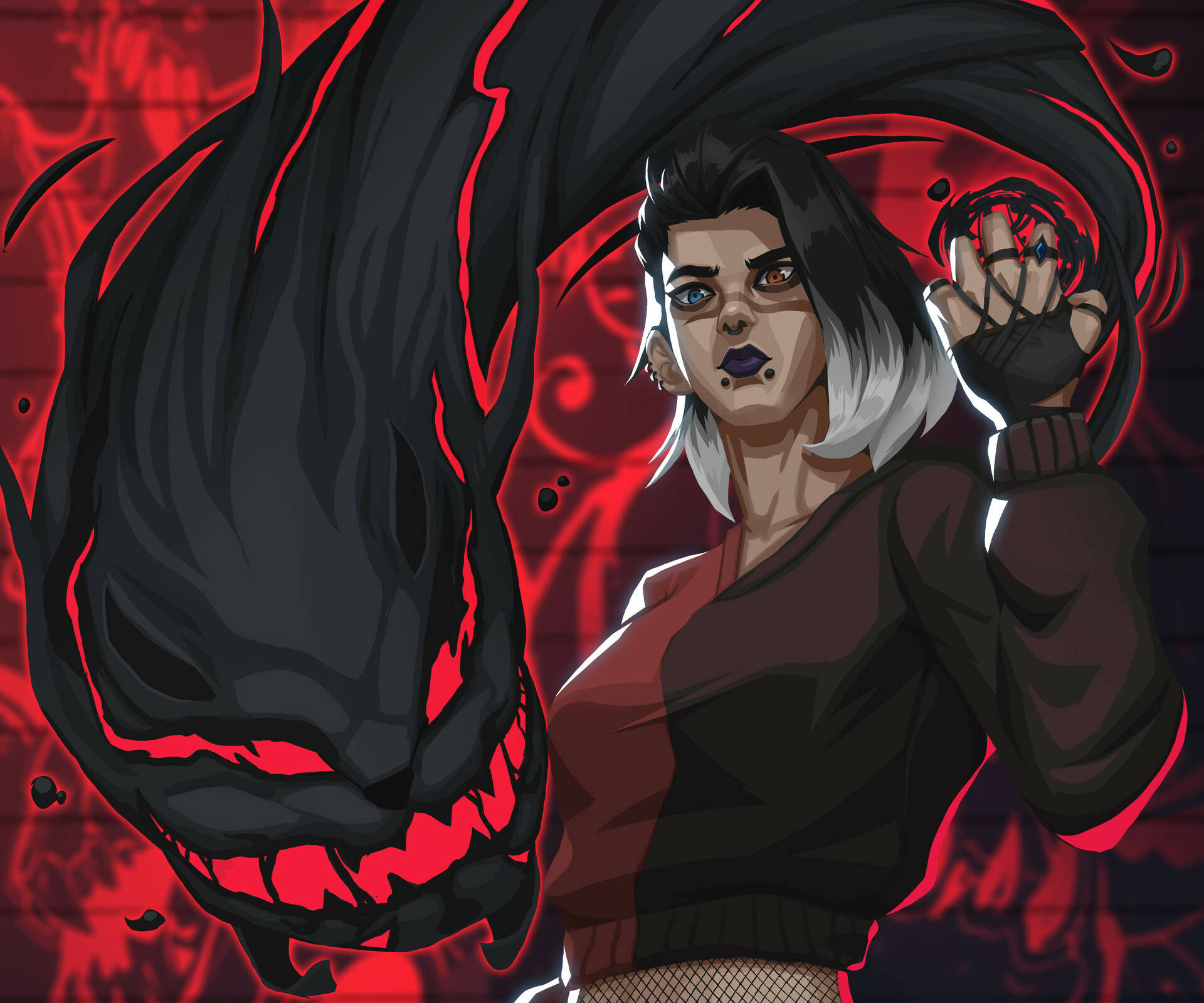 Fade, Valorant, demonic red-eyed creature, Full HD Desktop Wallpaper