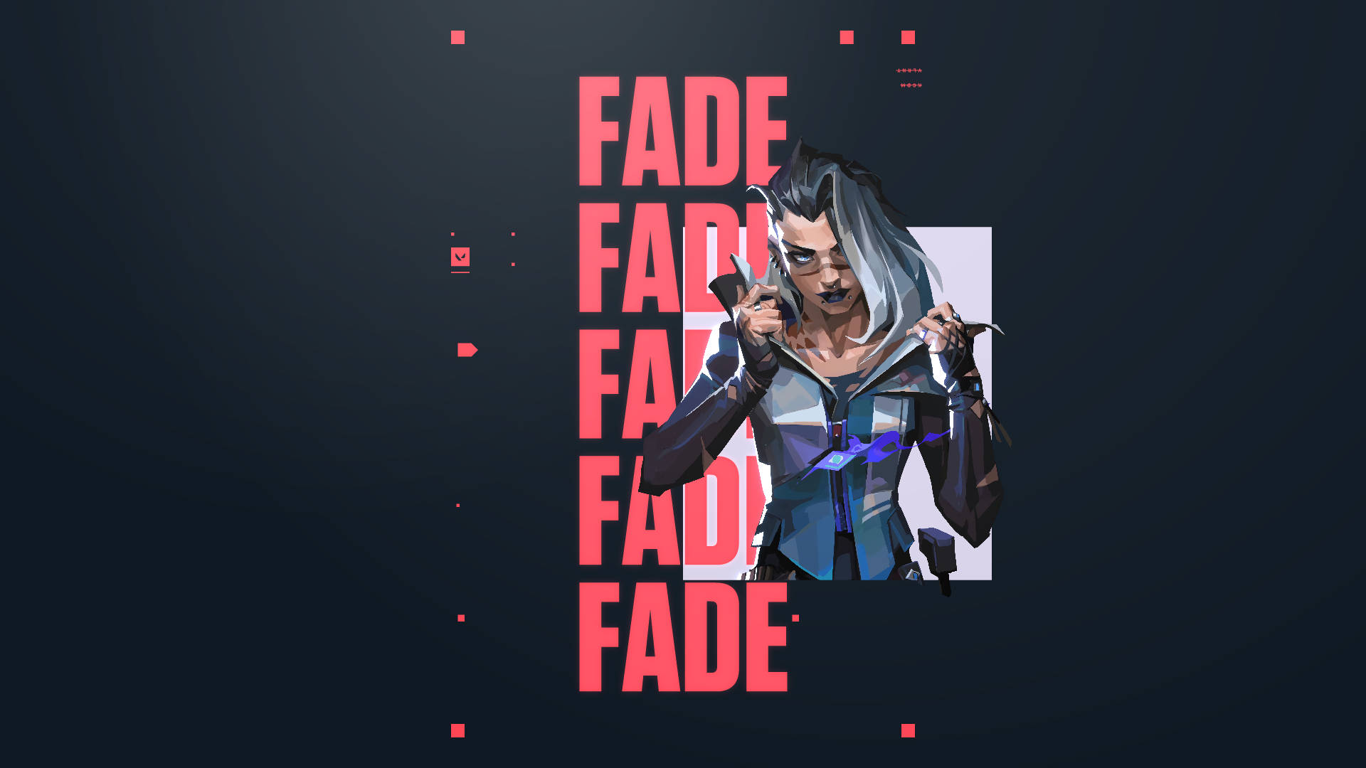 Valorant Fade, silver hair, cyberpunk gear, Full HD Desktop Wallpaper