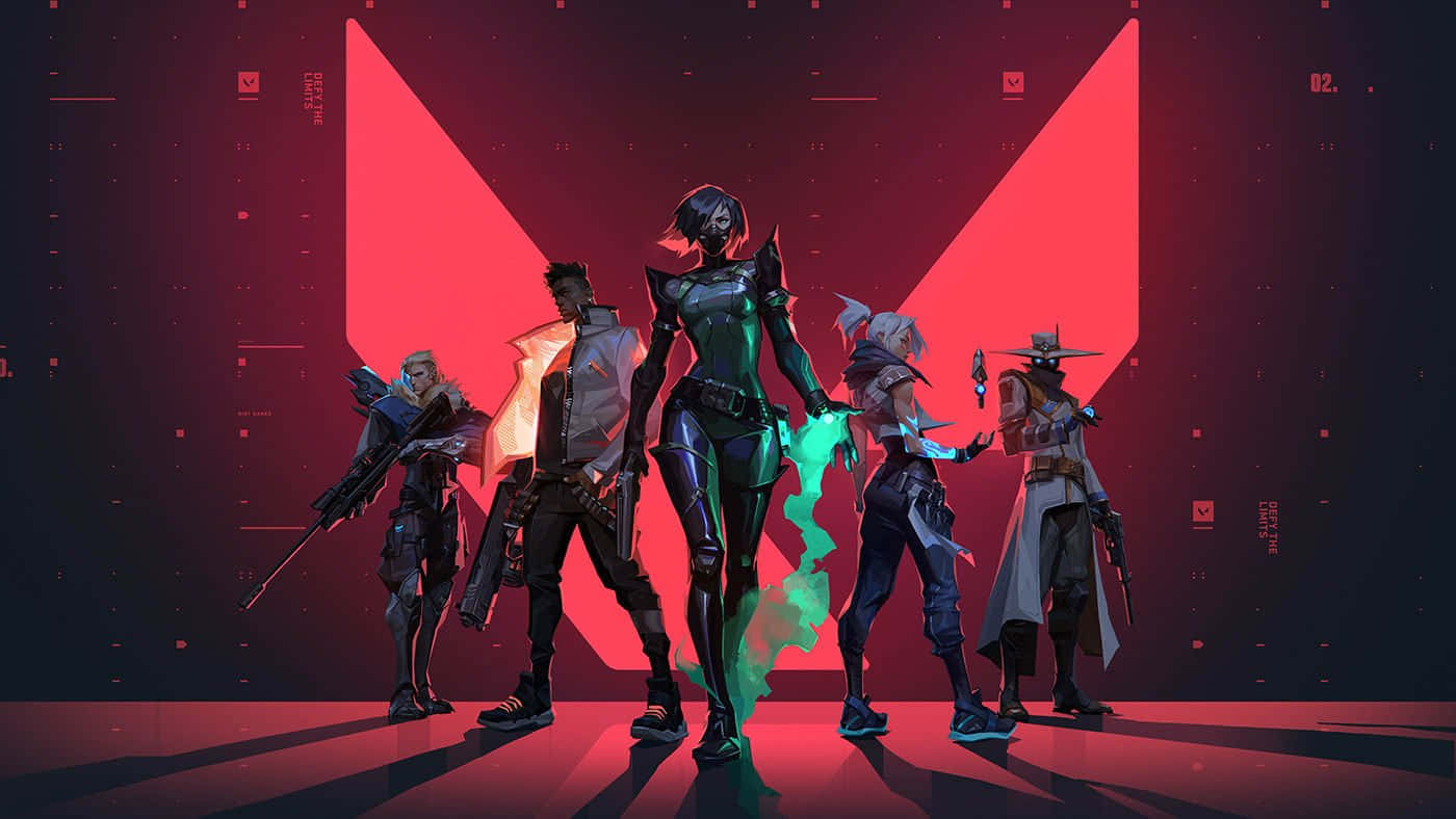 Valorant Ignition, cyberpunk characters, red-lit room, HD Desktop Wallpaper