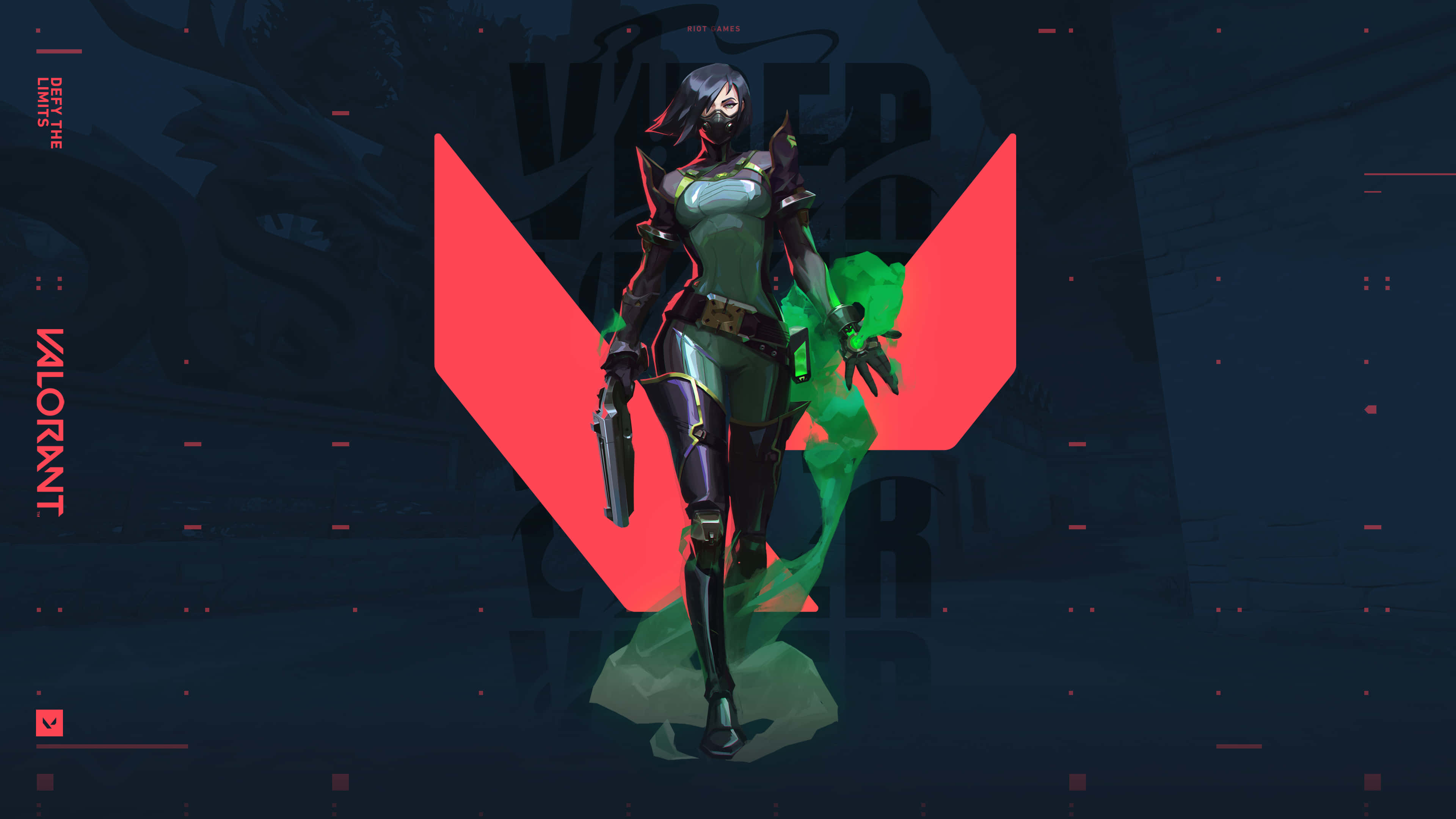 Valorant Ignition, female agent, green and black gear, 4K Desktop Wallpaper