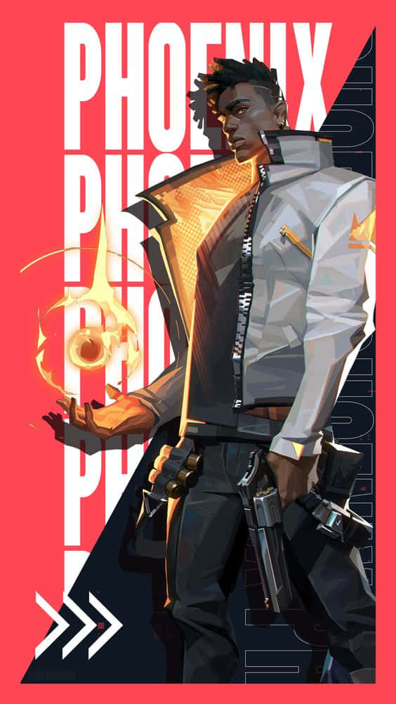 Valorant Ignition, anime character, fiery phoenix energy, SD Phone Wallpaper