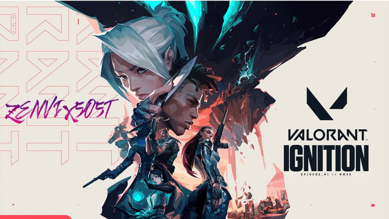 Valorant Ignition, anime-style, diverse agents, HD Desktop Wallpaper