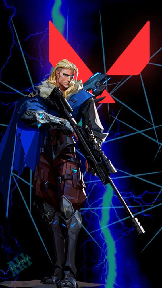Valorant Ignition, blonde armored warrior, rifle, SD Phone Wallpaper