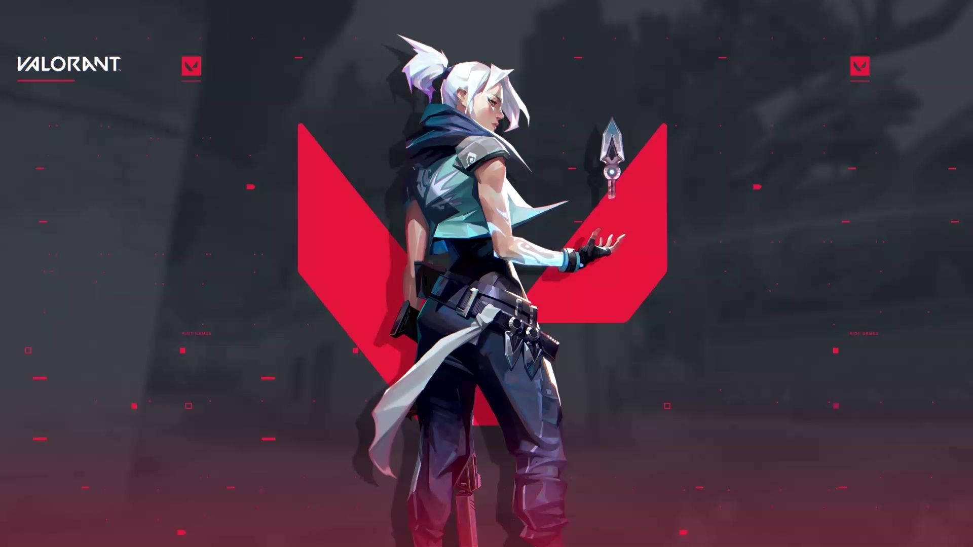 Valorant, Jett, white hair, Full HD Desktop Wallpaper