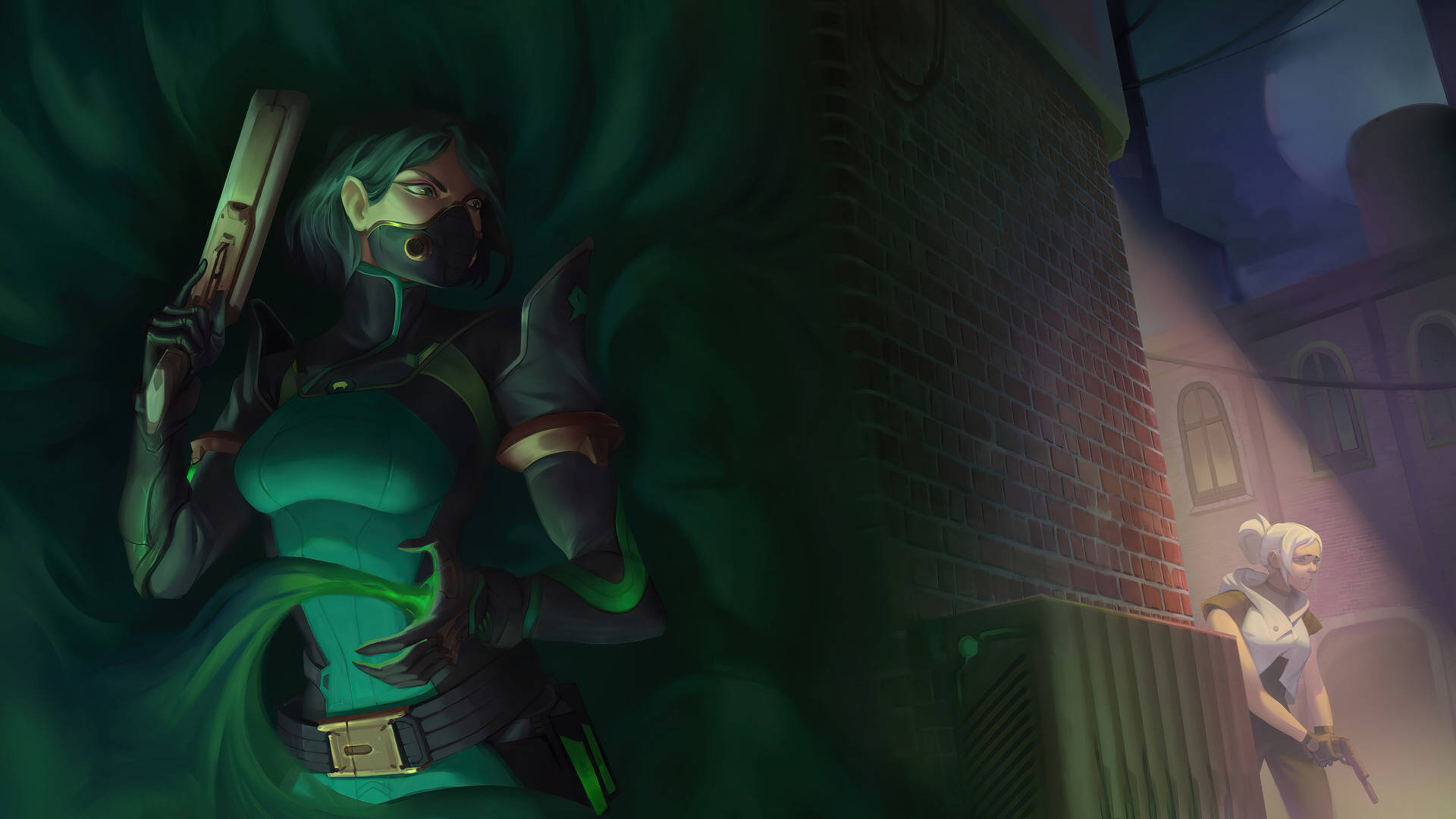 Valorant Jett, green viper, green tactical gear, Full HD Desktop Wallpaper