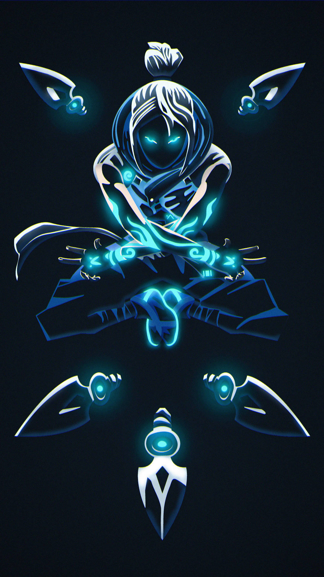 Valorant Jett, glowing blue, glowing eyes, Full HD Phone Wallpaper