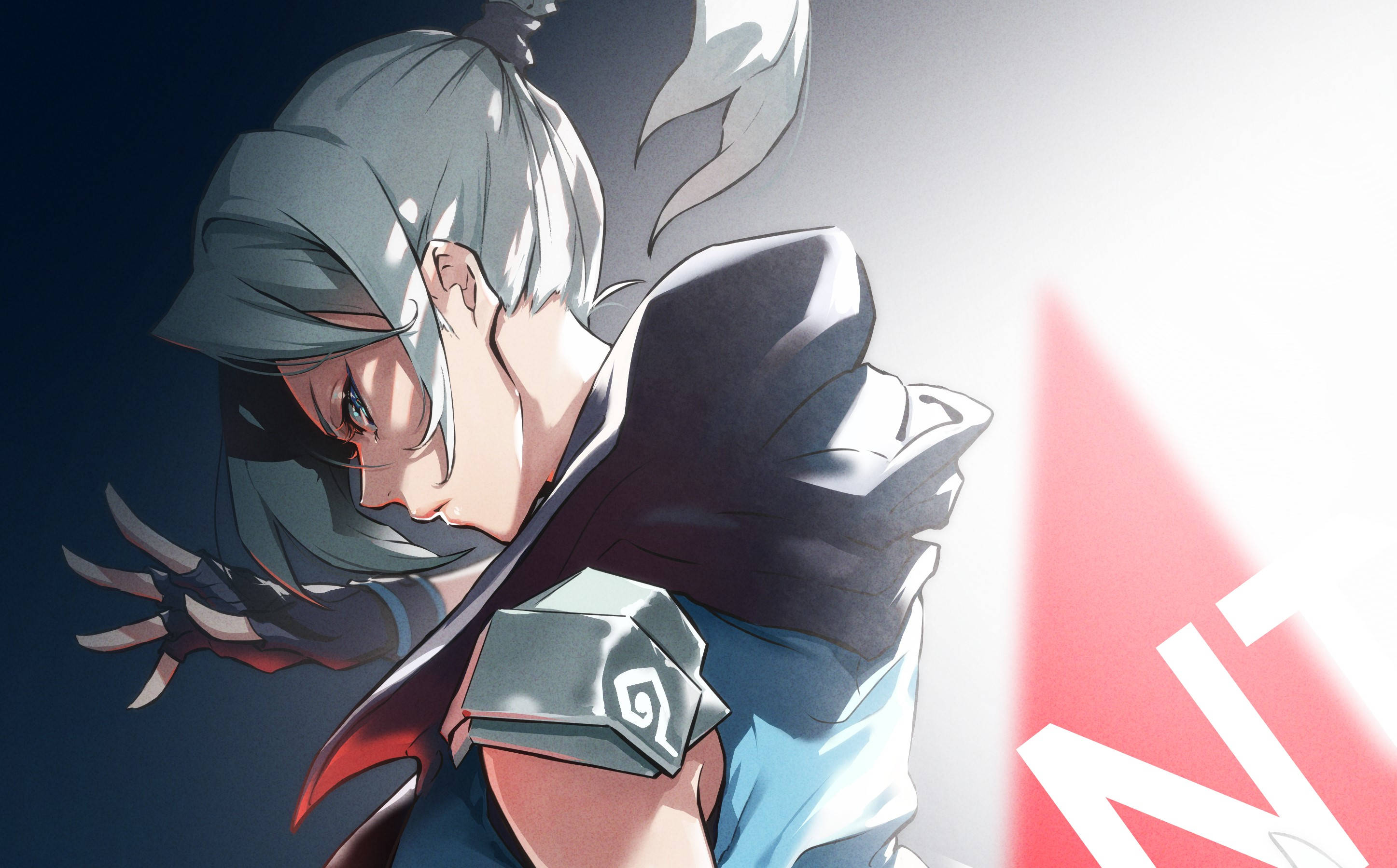 Valorant Jett, angry aura, silver hair, 2K Desktop Wallpaper