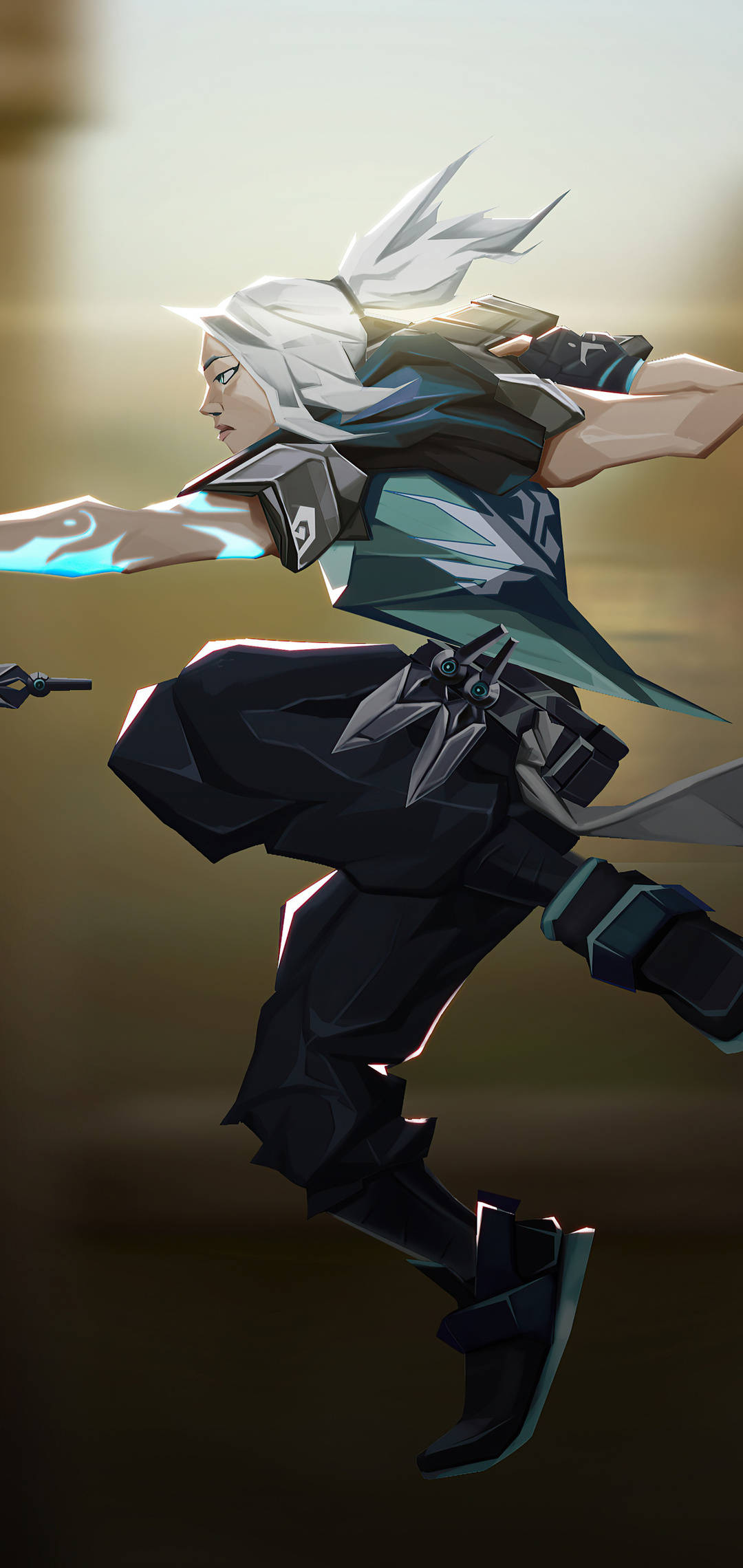 Valorant Jett, anime warrior, white hair, Full HD Phone Wallpaper