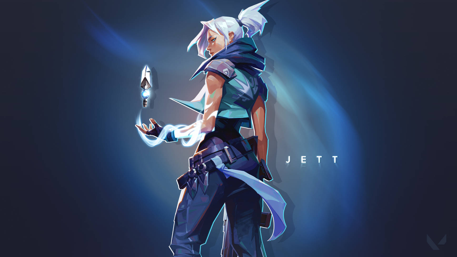 Valorant, Jett, levitating object, Full HD Desktop Wallpaper