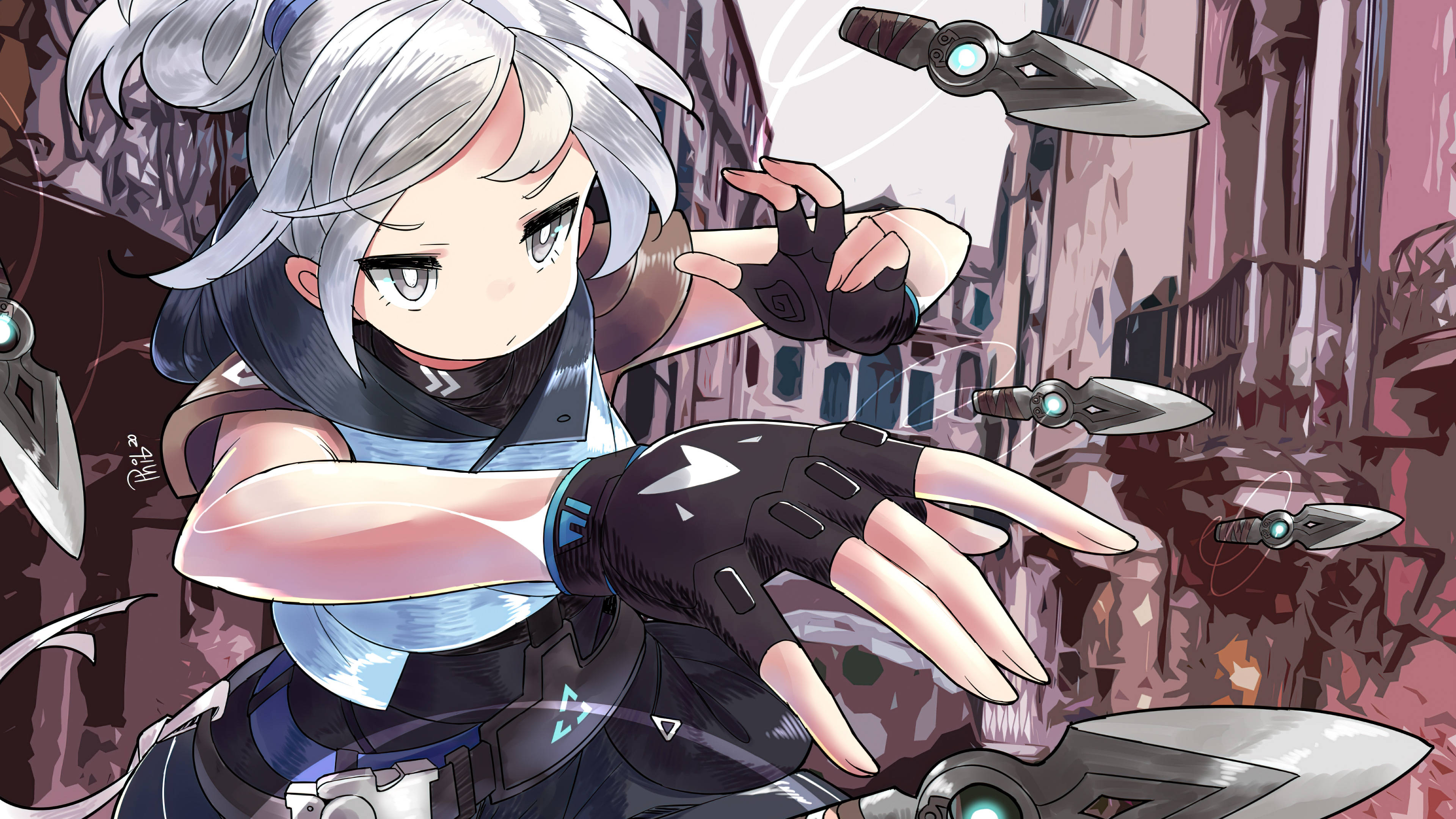 Jett, Valorant, silver-haired, 4K Desktop Wallpaper
