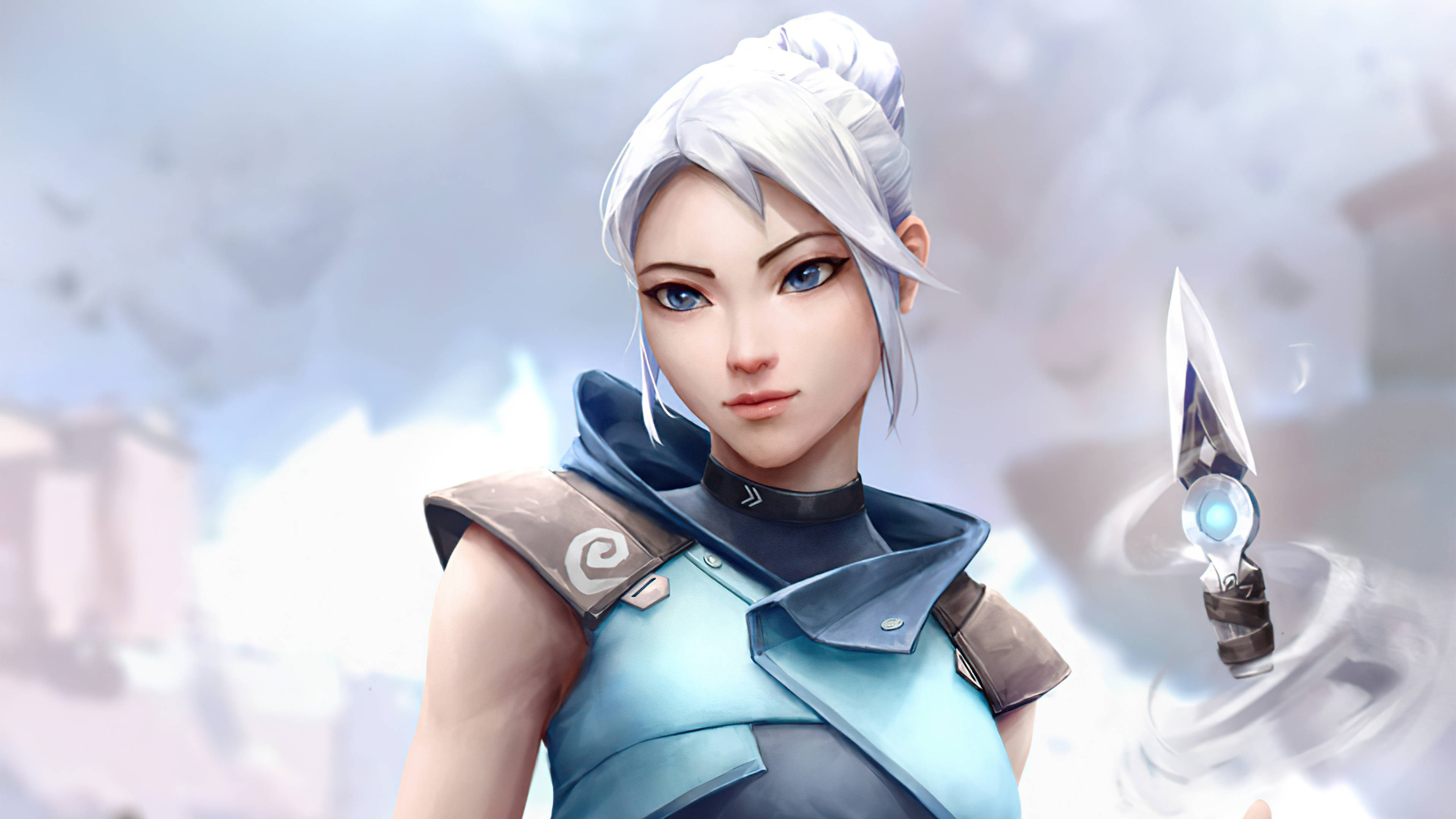 Jett, Valorant, silver-haired, 4K Desktop Wallpaper