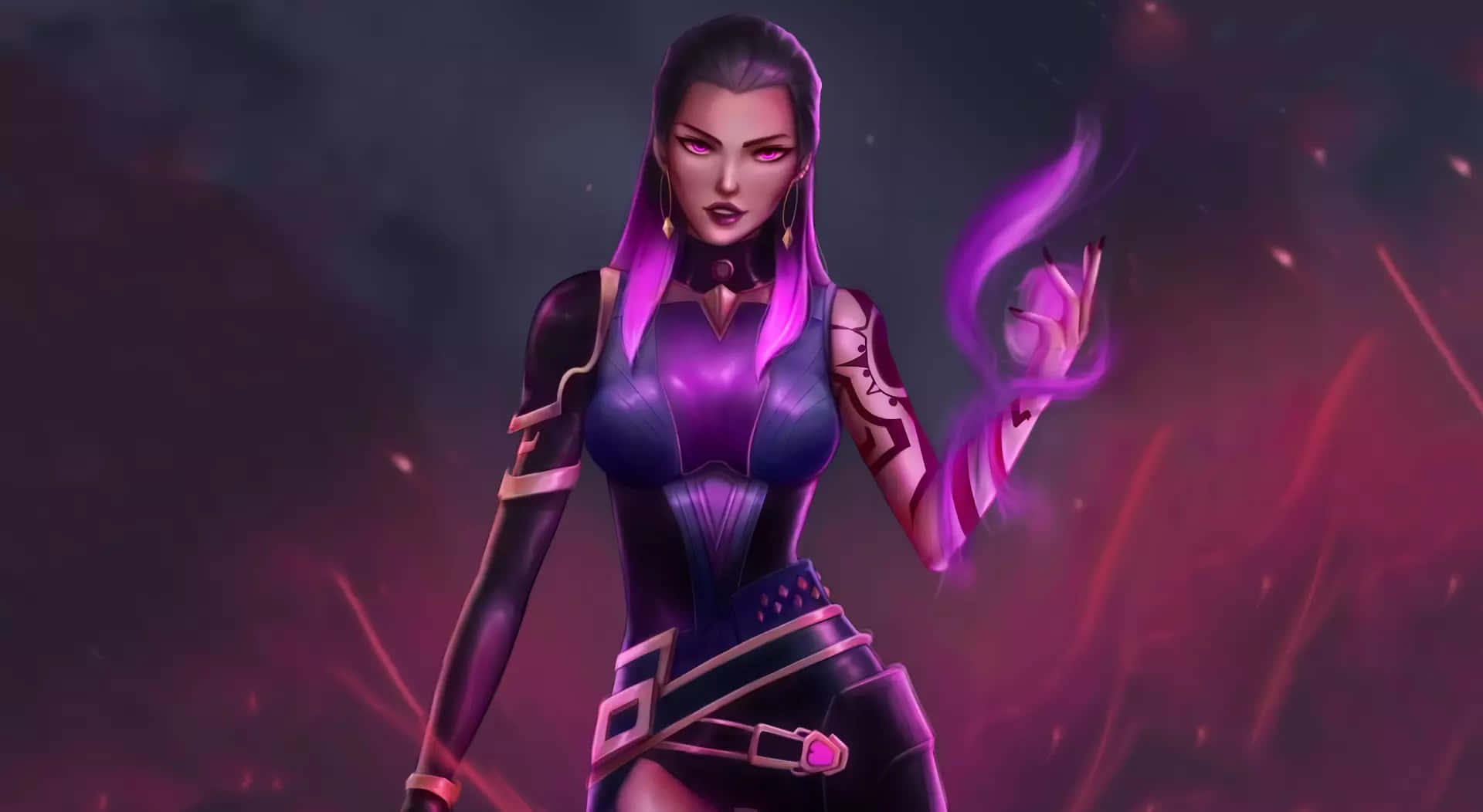 Valorant, Reyna, purple hair, Full HD Desktop Wallpaper