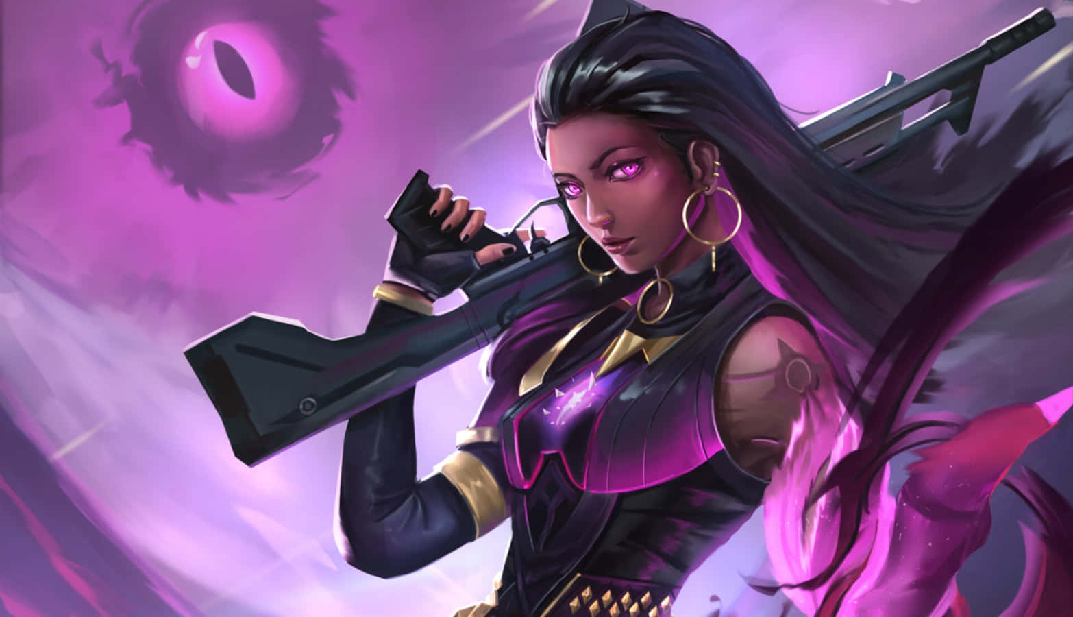 Valorant, Reyna, glowing purple eyes, HD Desktop Wallpaper
