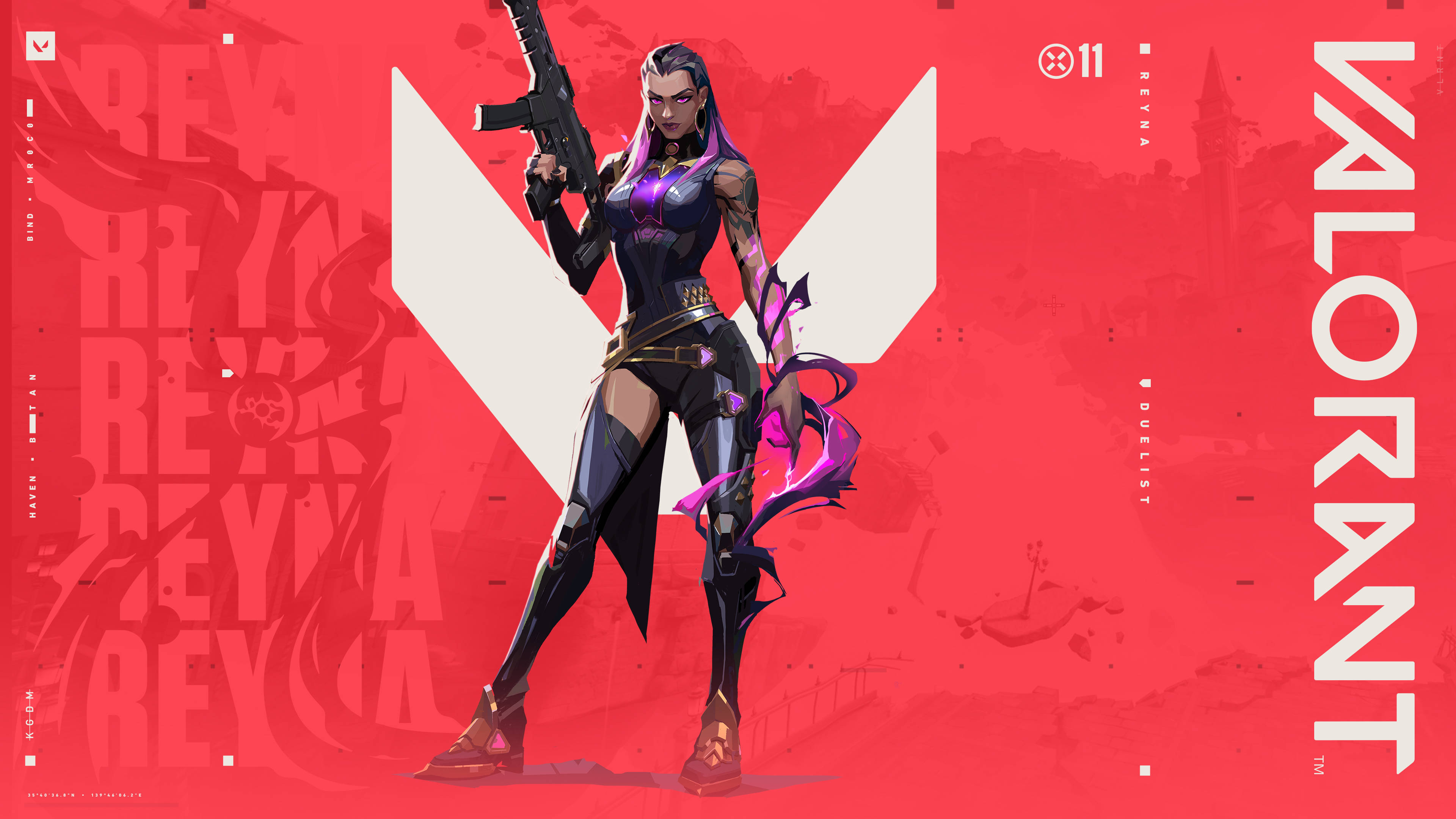 Valorant, Reyna, Red White, 4K Desktop Wallpaper