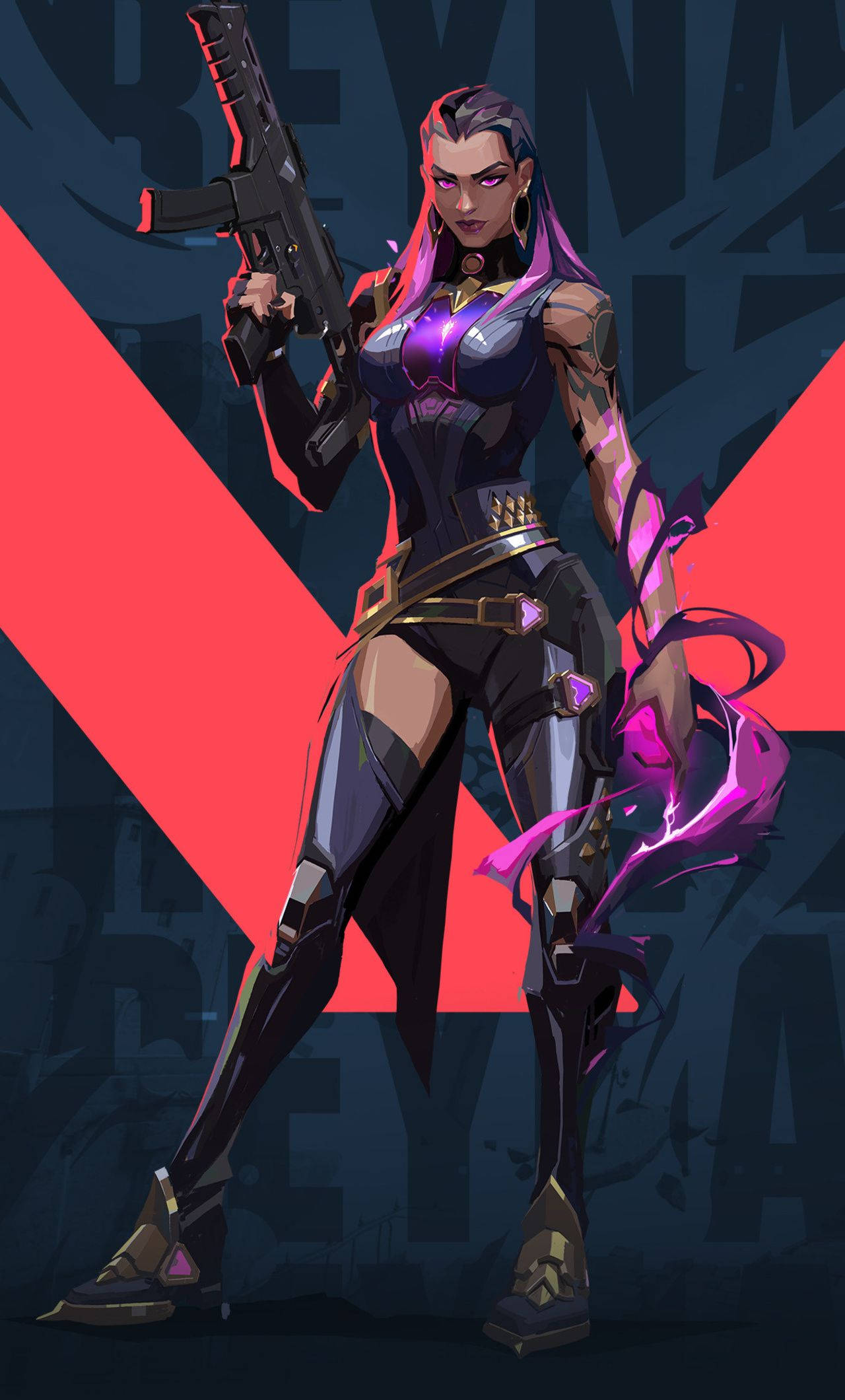 Valorant, Reyna, rifle, Full HD Phone Wallpaper