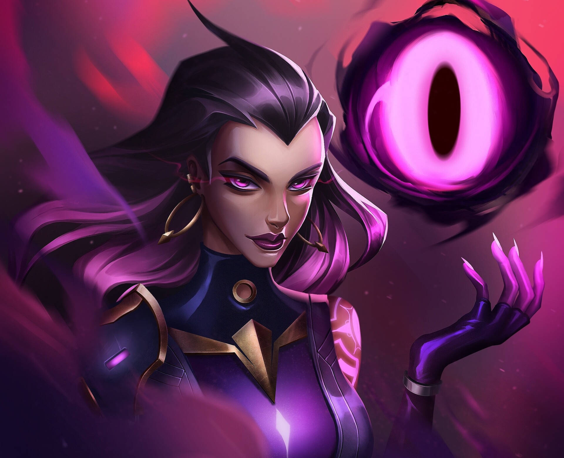 Valorant, Reyna, purple-haired, Full HD Desktop Wallpaper