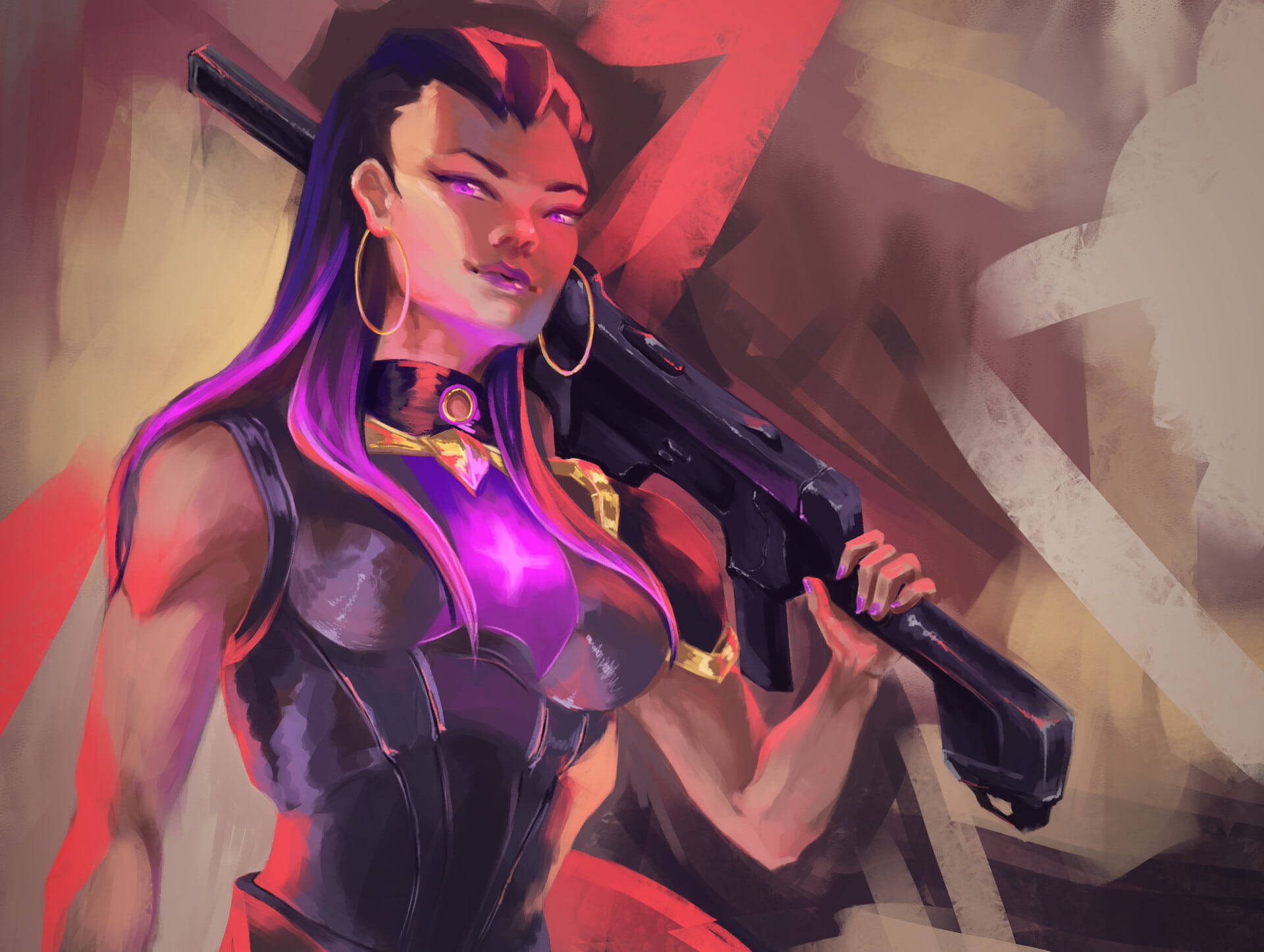 Valorant, Reyna, pastel paint, Full HD Desktop Wallpaper