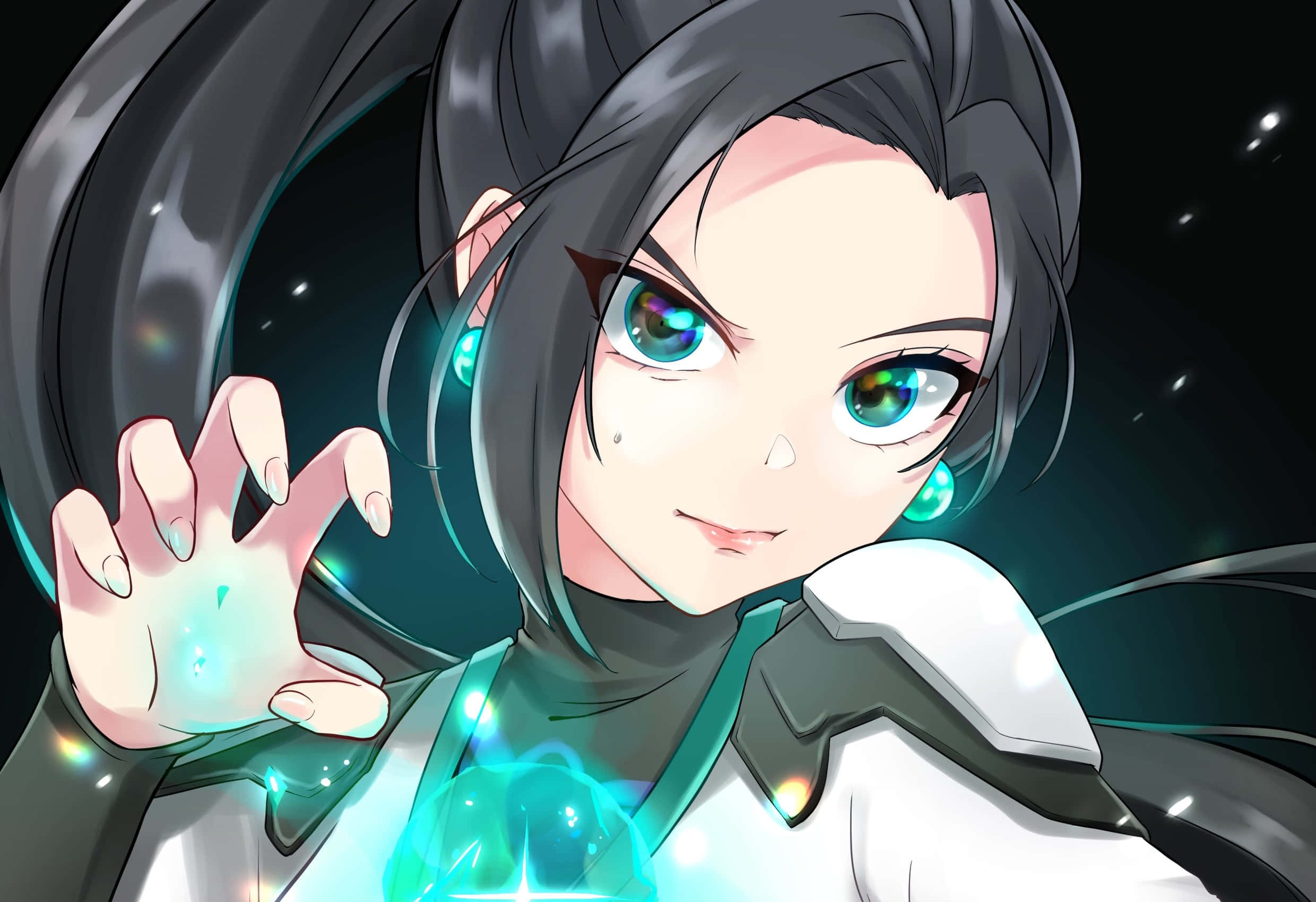 Valorant Sage, teal eyes, dark hair, Full HD Desktop Wallpaper