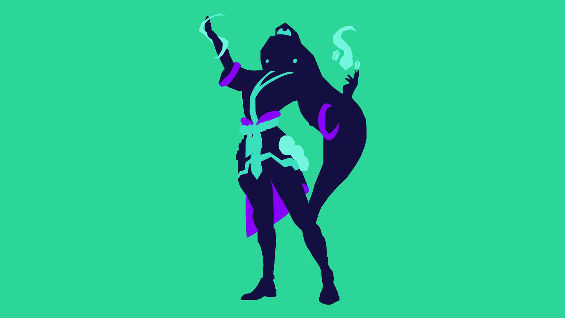 Valorant Sage, glowing purple, teal, Full HD Desktop Wallpaper