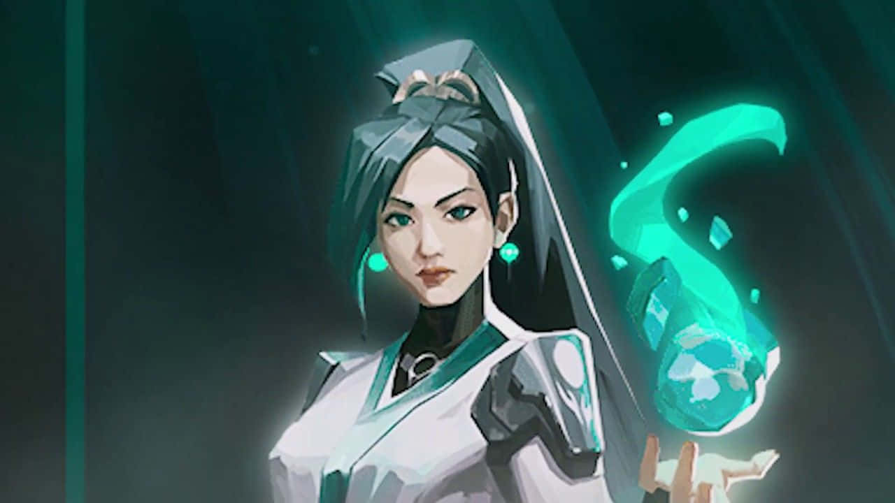 Valorant Sage, teal earrings, magical orb, HD Desktop Wallpaper