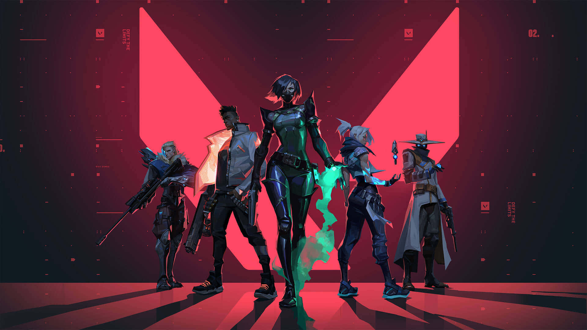 Valorant, cyberpunk characters, futuristic armor, Full HD Desktop Wallpaper
