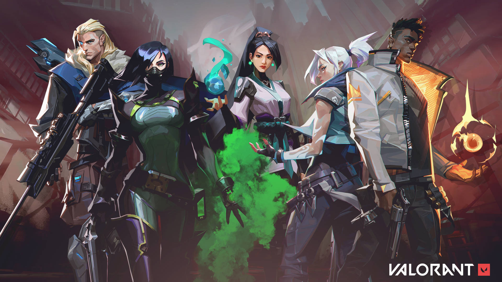 Valorant, agents, urban alleyway, Full HD Desktop Wallpaper