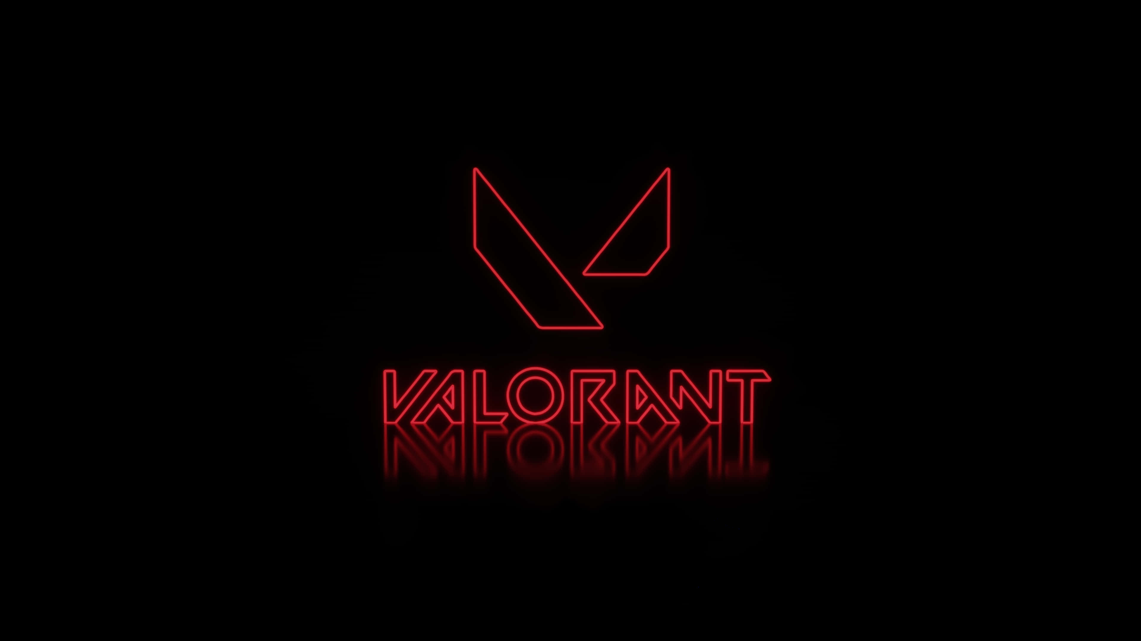 Valorant, red neon light, reflective surface, 4K Desktop Wallpaper