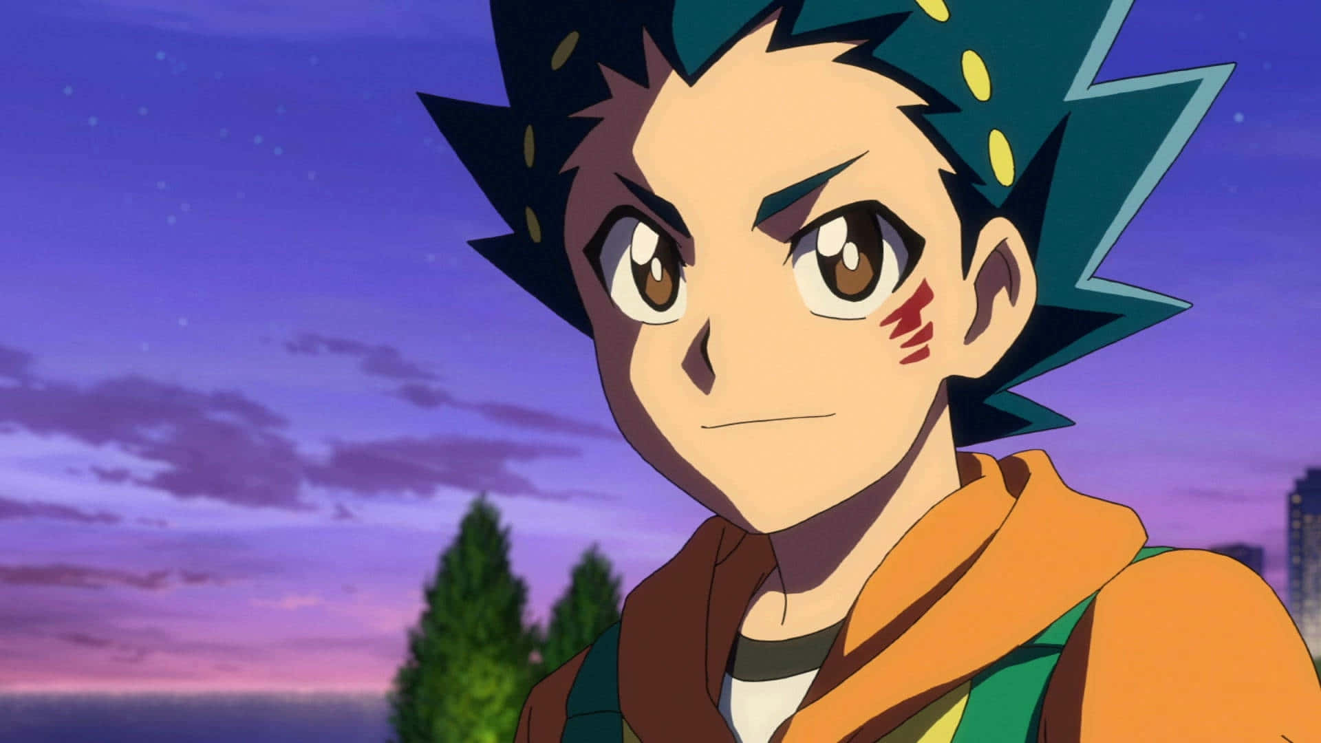 Valt Aoi, spiky teal hair, red cheek mark, Full HD Desktop Wallpaper