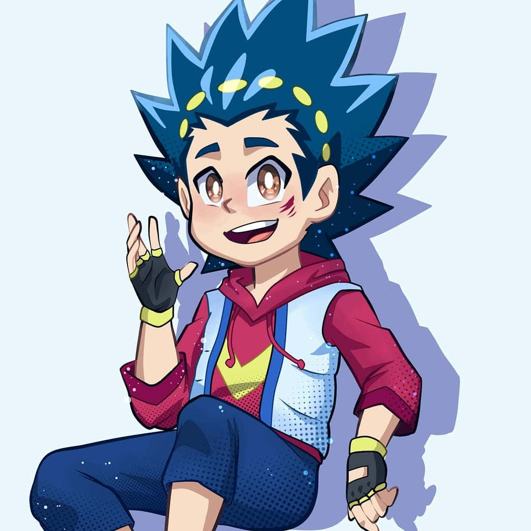 Valt Aoi, spiky blue hair, yellow dots, SD Desktop Wallpaper