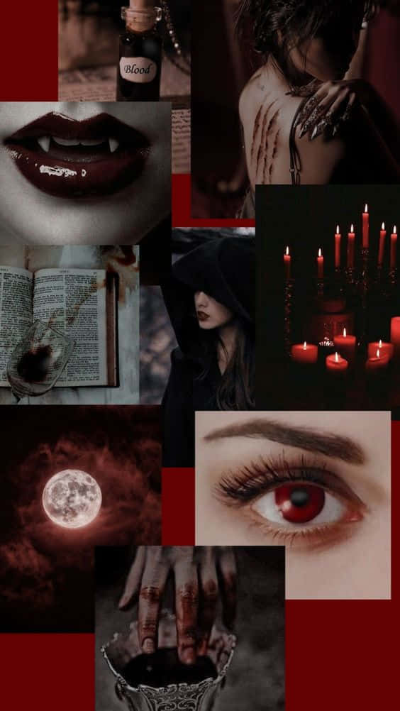 vampire fangs, moonlit sky, witch's eye, SD Phone Wallpaper