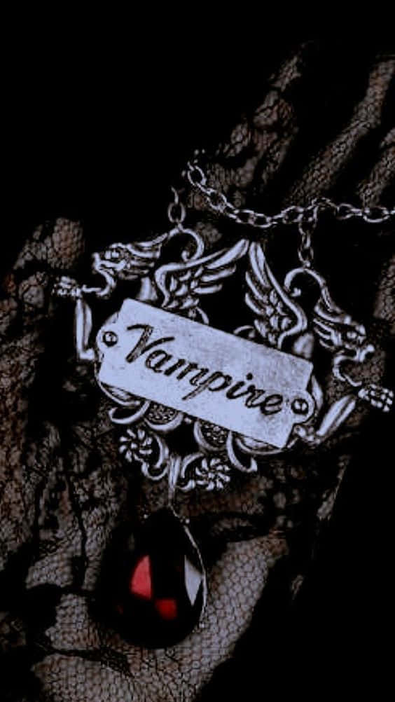 gothic silver necklace, vampire pendant, red gem, SD Phone Wallpaper