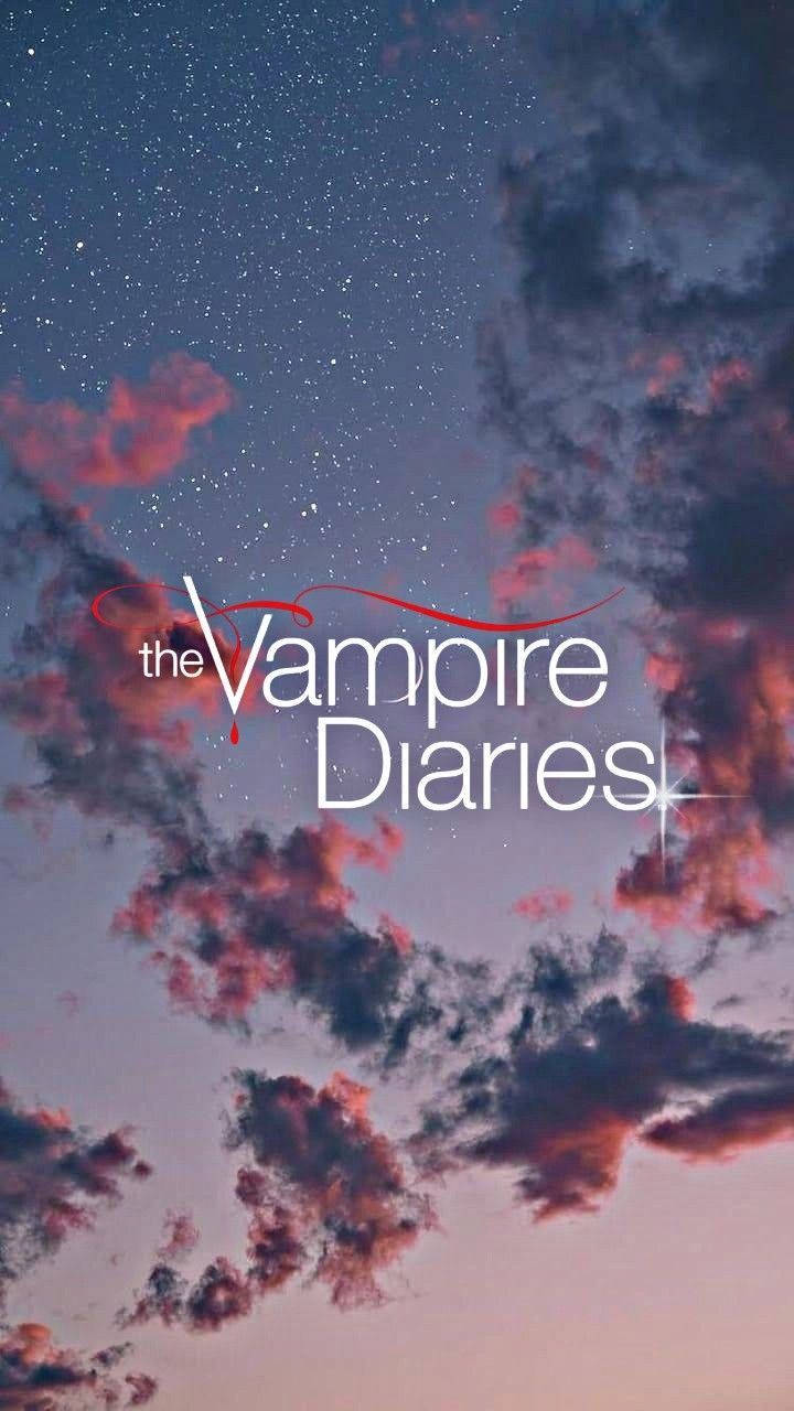 Vampire Diaries, pink sky, starry twilight sky, HD Phone Wallpaper